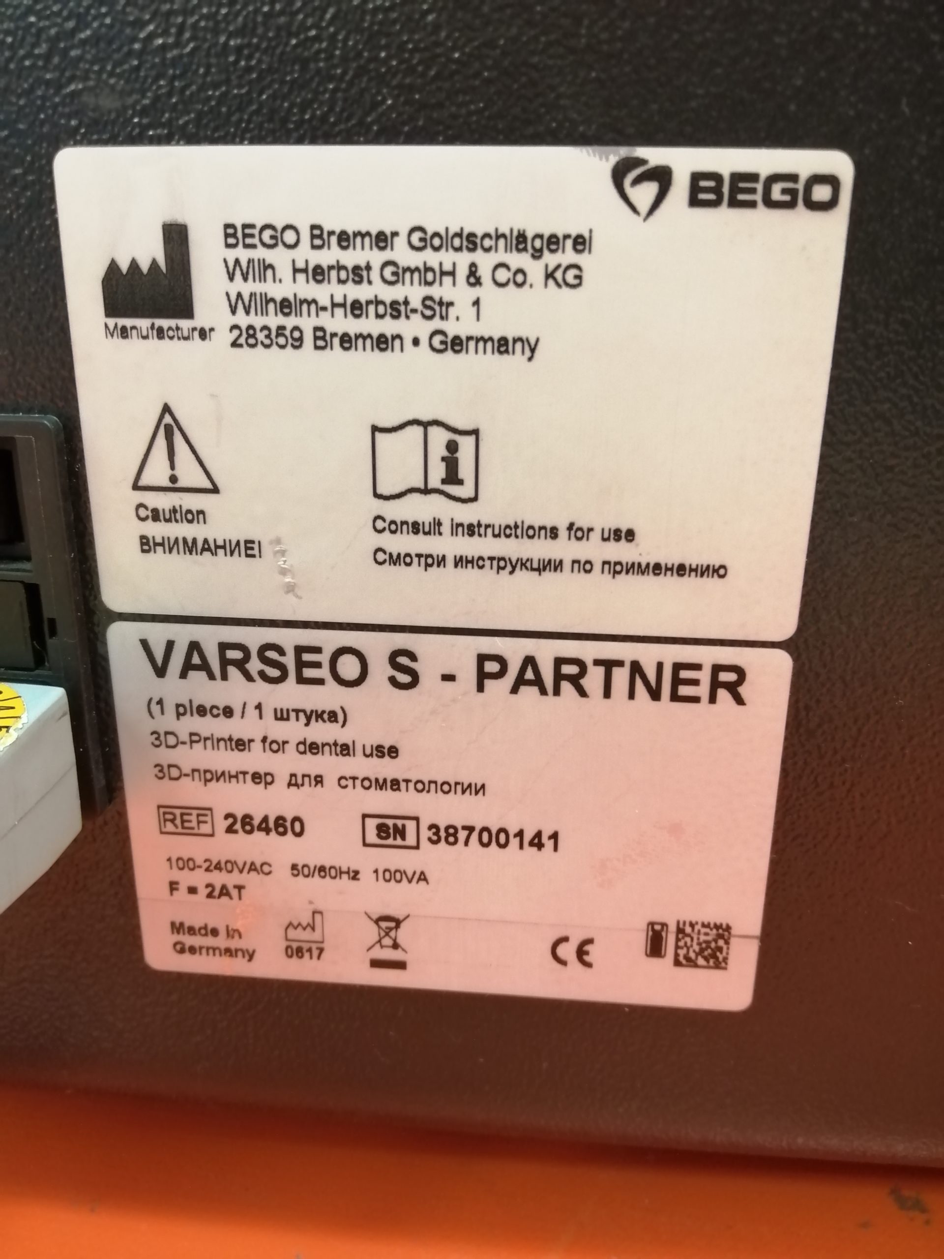 Bego Varseo S 3D Dental Printer DOM 2017 thumbnail 8