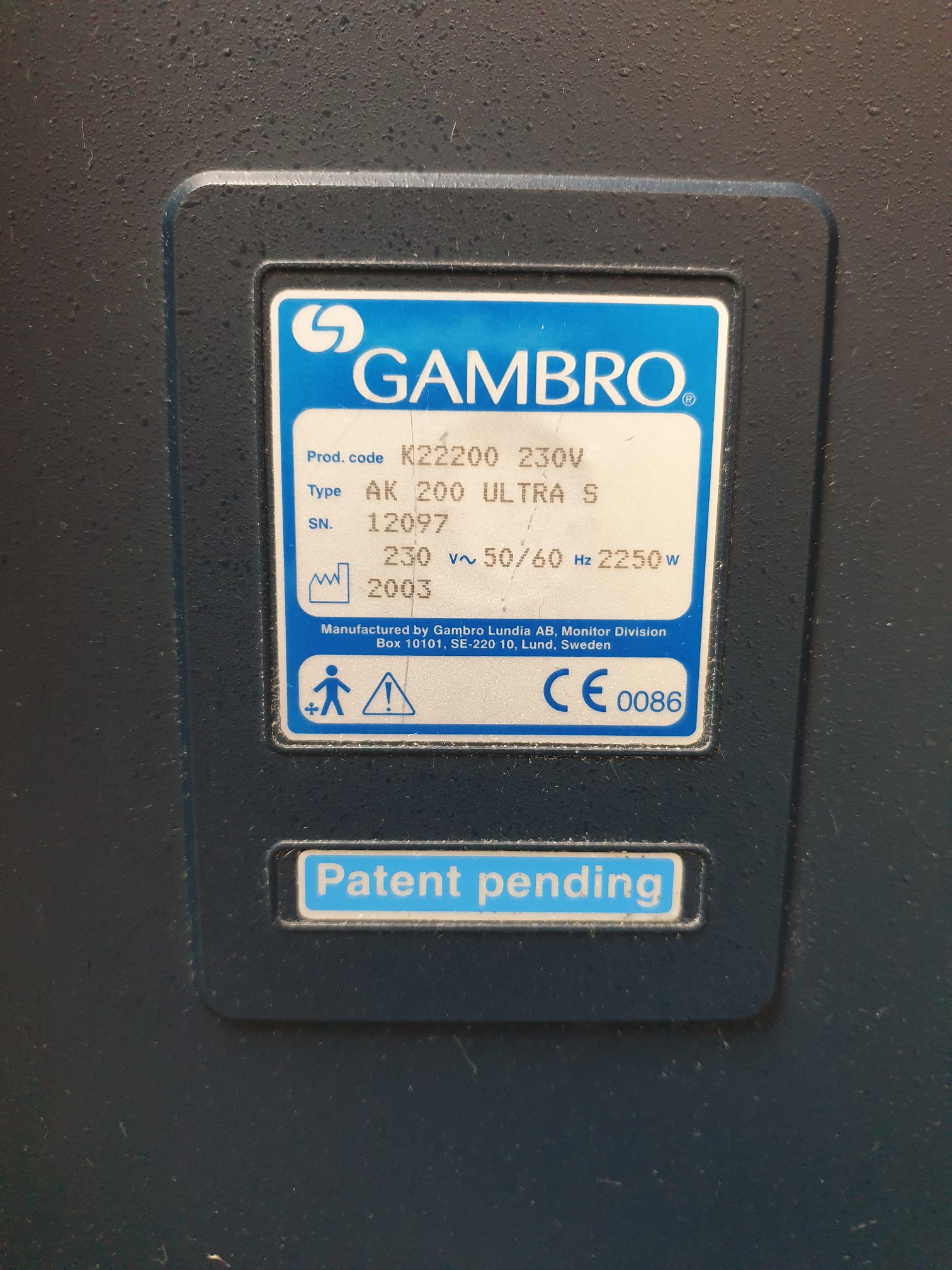 Gambro AK 200 ULTRA S // AK200 ULTRA S // Dialysegerät dialysis machine Hämofiltration Dialysesystem thumbnail 4