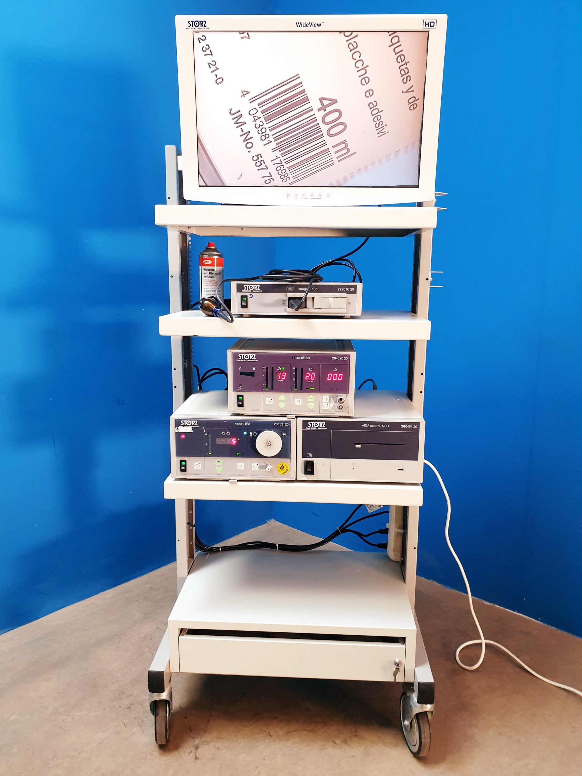 karl Storz Laparaskopie Turm / Image 1 hub 222010 20 + H3-Z Kamerakopf, 201330 20 Xenon 300, 264320 20 Thermoflator , 200461 20 Aida Control, …. — image 1 of 12