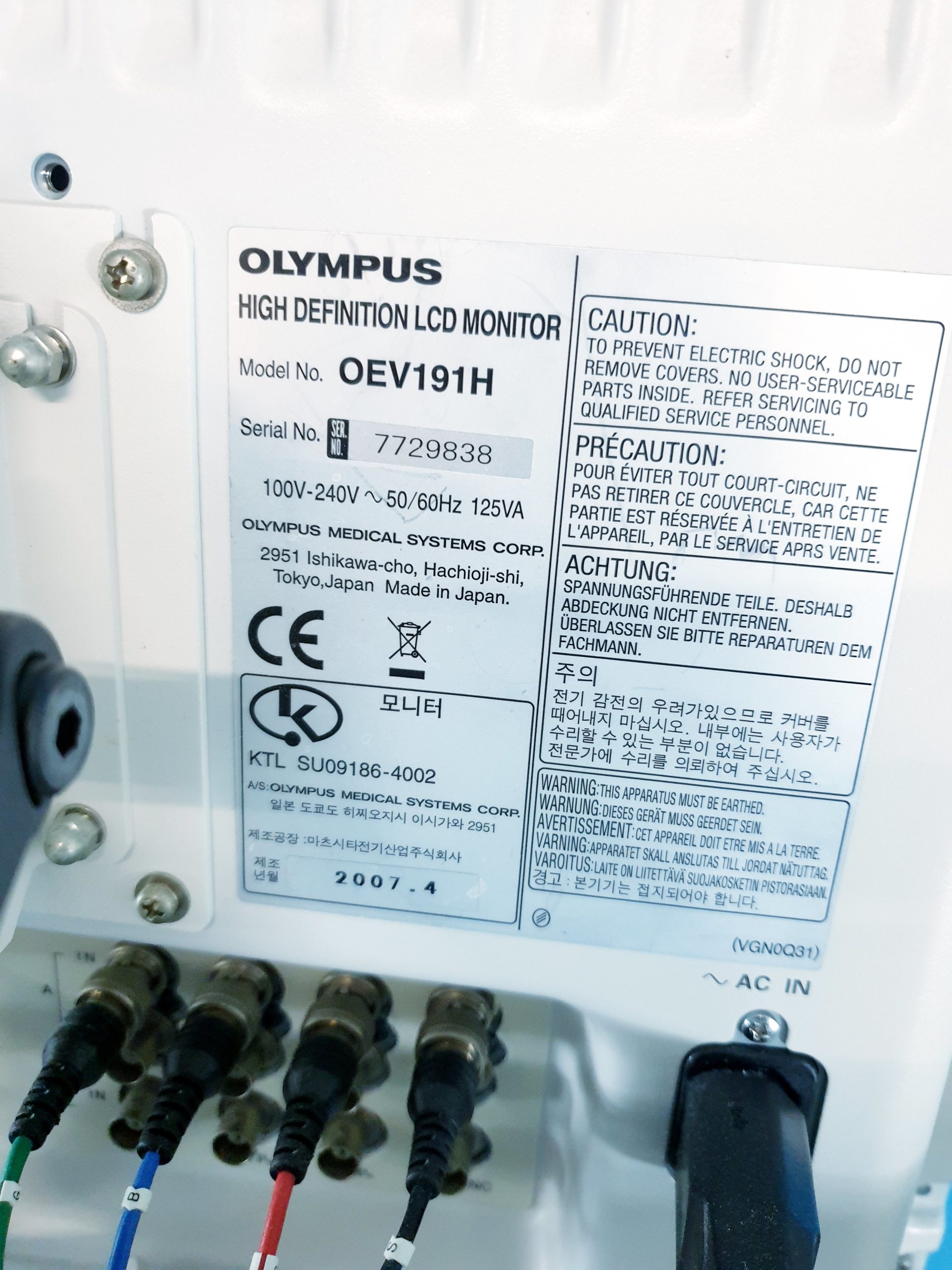 Olympus Turm OEV191H, CLV-S40, CV-180, MAJ-1430, UHI-2, WM-NP1, MAJ-175 thumbnail 10