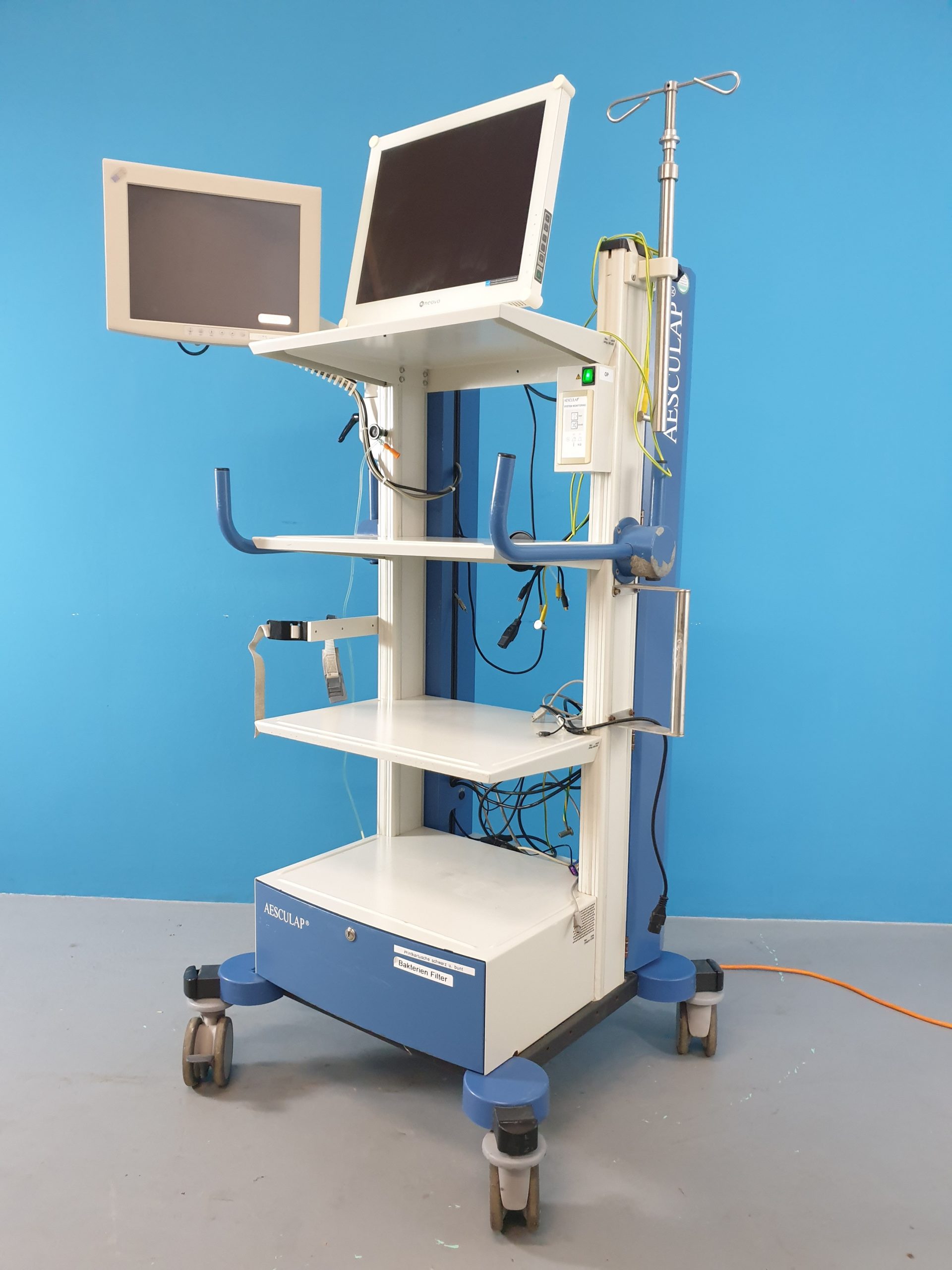 Aesculap PV 881 Gerätewagen mit Trenntrafo, System Monitoring, Schubladen mit V3C-X15-R13A Monitor + Neovo X-19AV LCD Monitor thumbnail 3