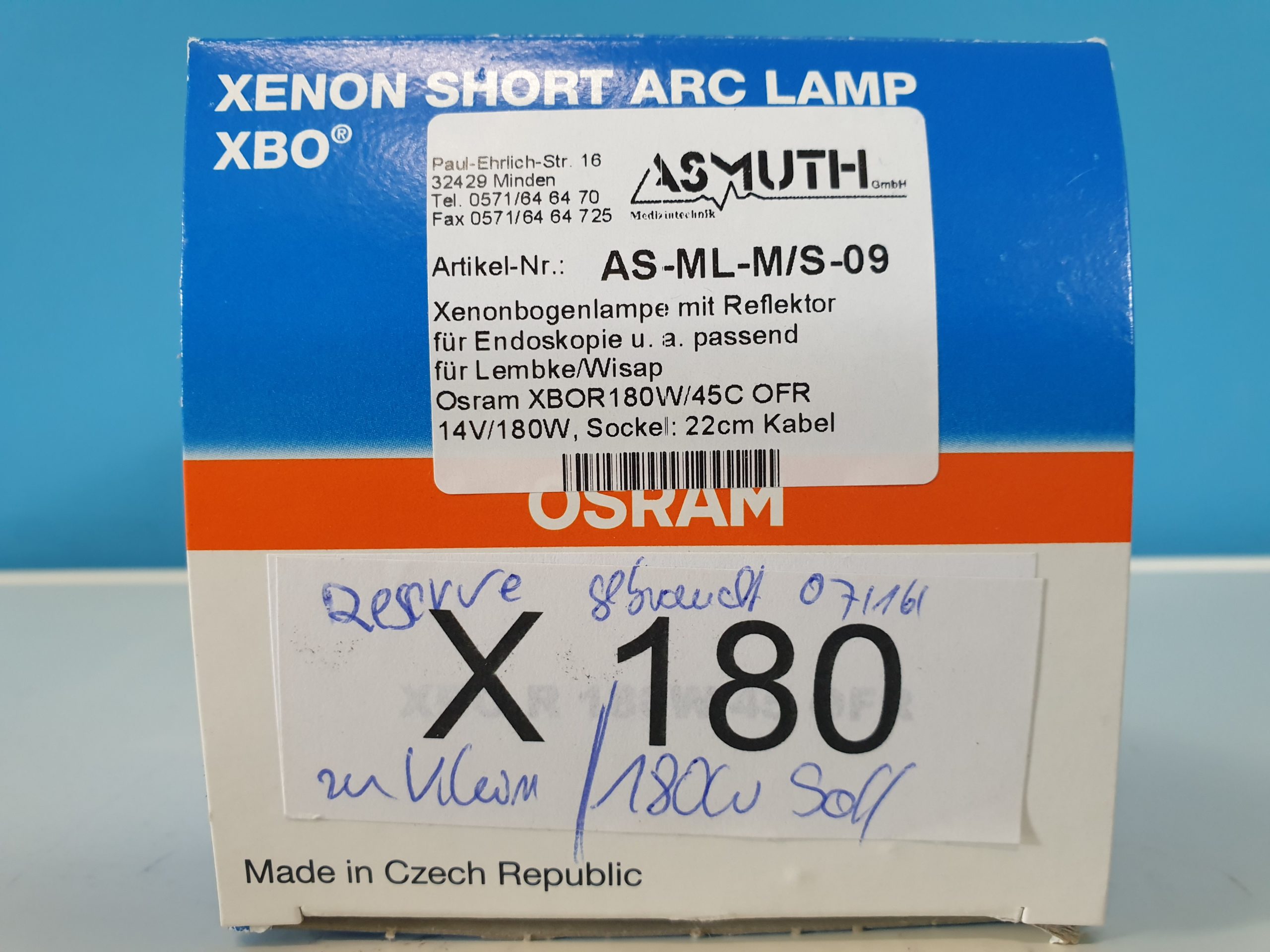 Osram XBO R180W/45C OFR Endoscopy Xenon Short Arc Lamp XBOR180W/45 C thumbnail 5