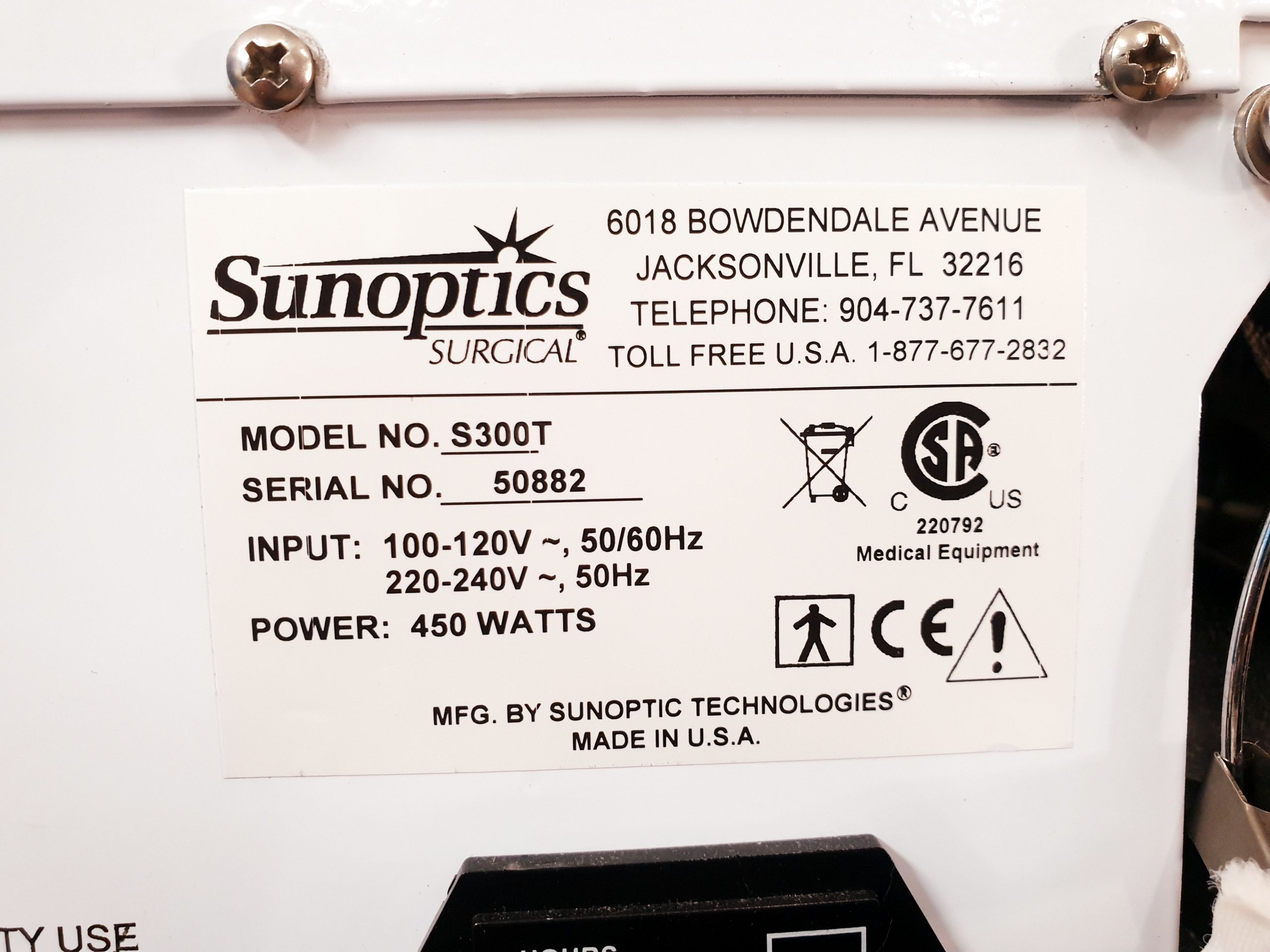 Sunoptics TITAN 300 (S300T) LIGHT SOURCE thumbnail 4