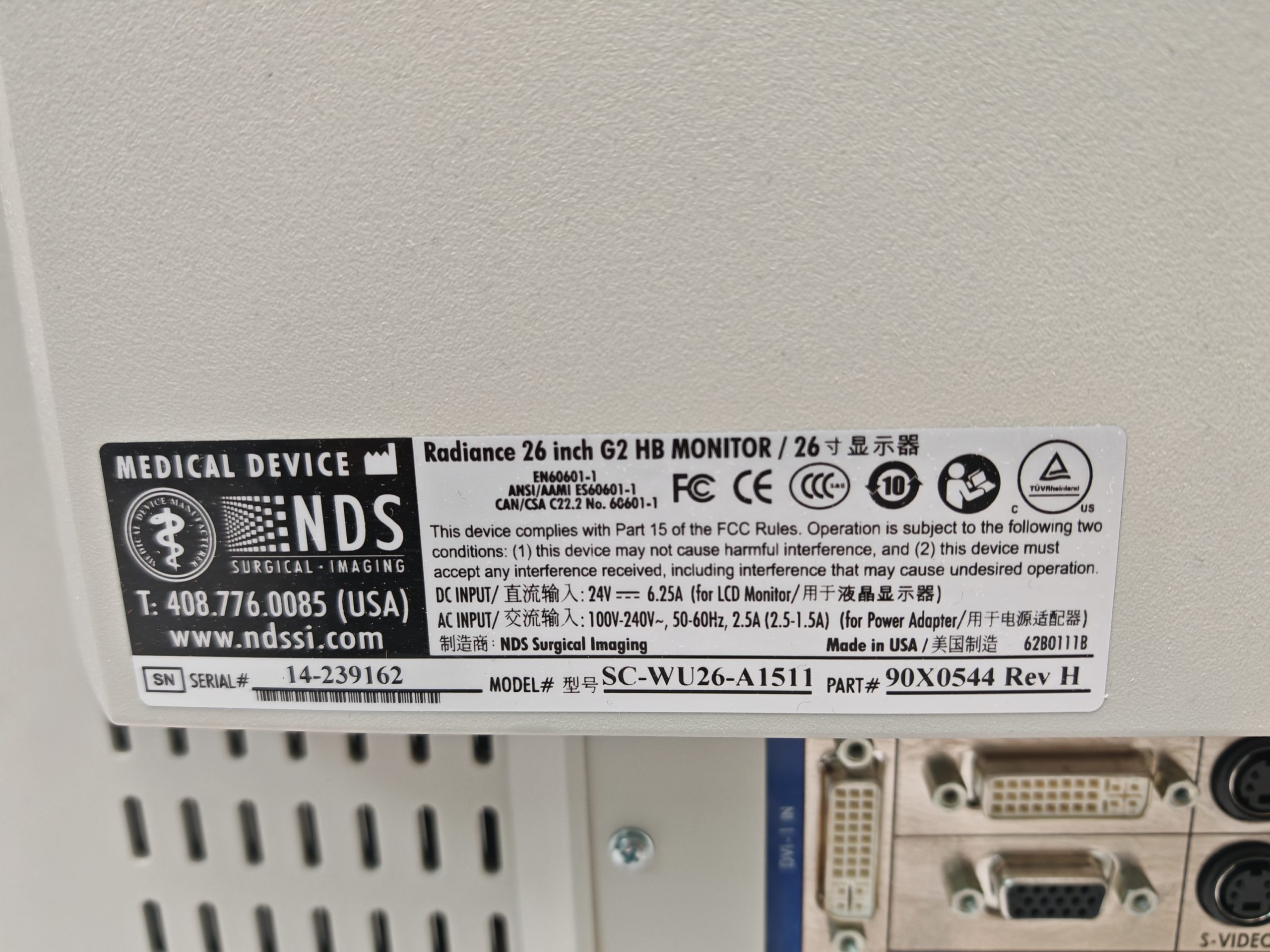 Richard Wolf – NDS Radiance SC-WU26-A1511 26 FHD Surgical Display Monitor thumbnail 6