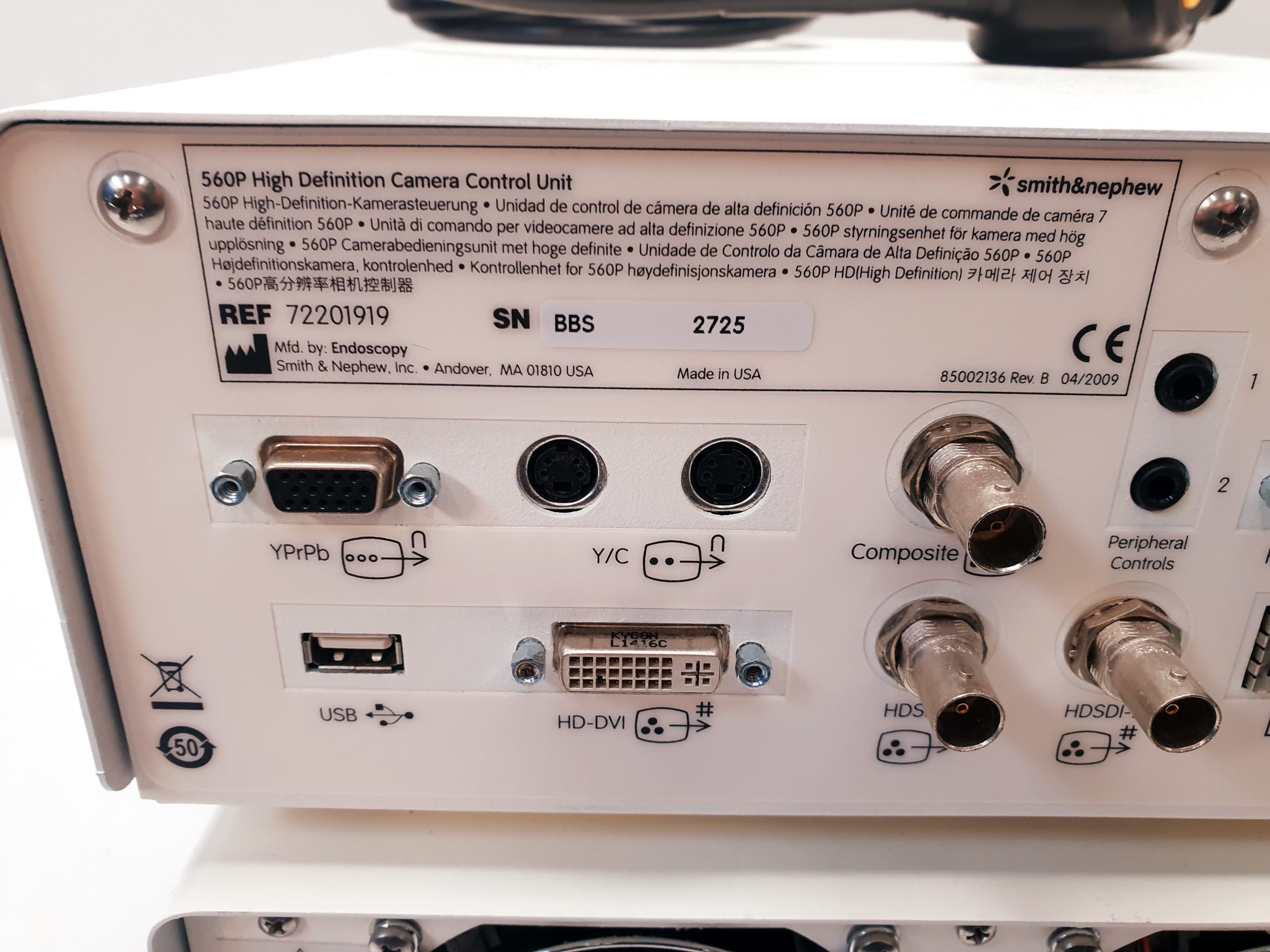 Smith & Nephew Dyonics 560P HD + Kamerakop + 500XL Light Source without Moniotor thumbnail 17