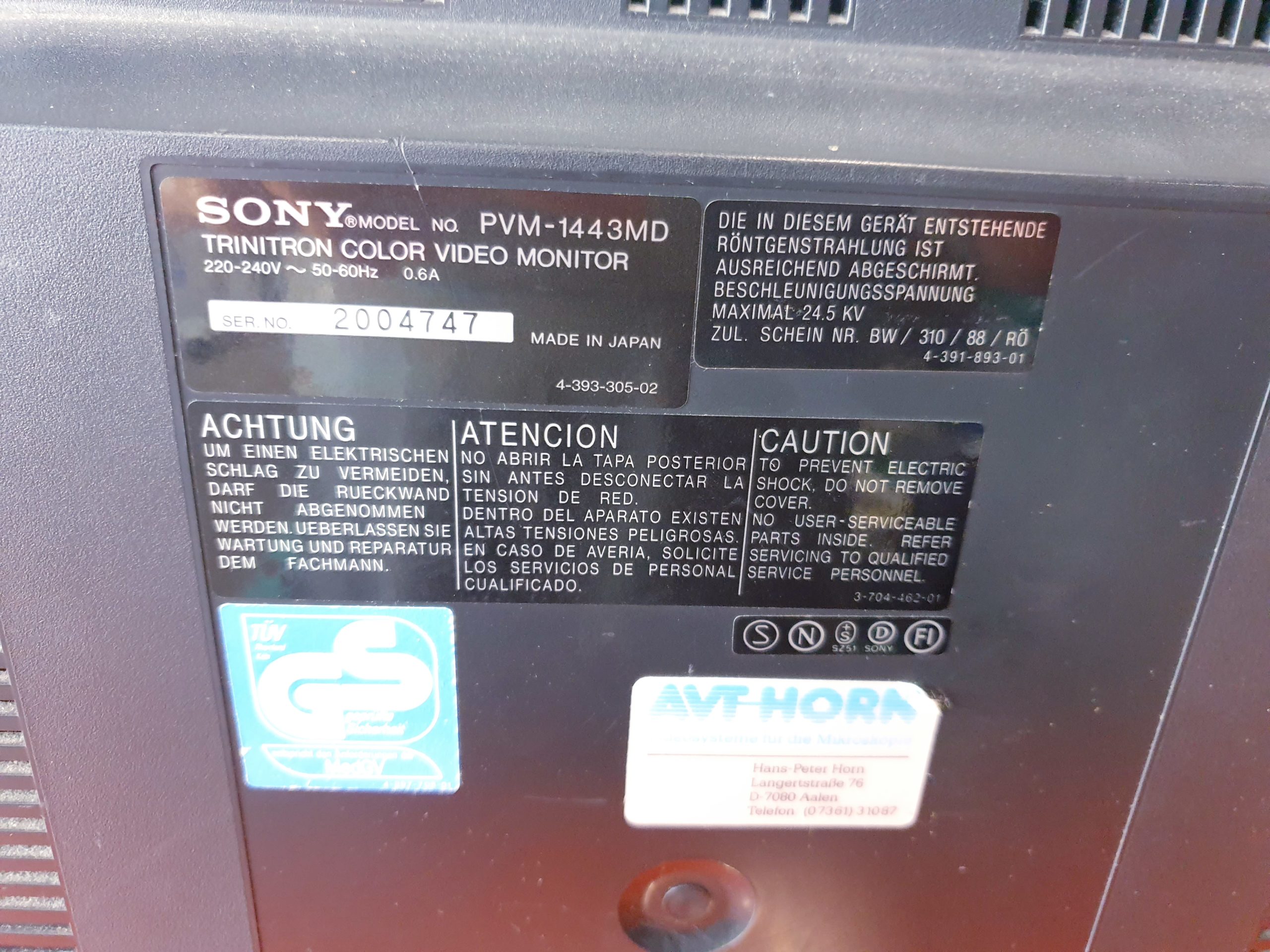 Sony PVM-1443MD Trinitron Monitor-Endoskopie thumbnail 4