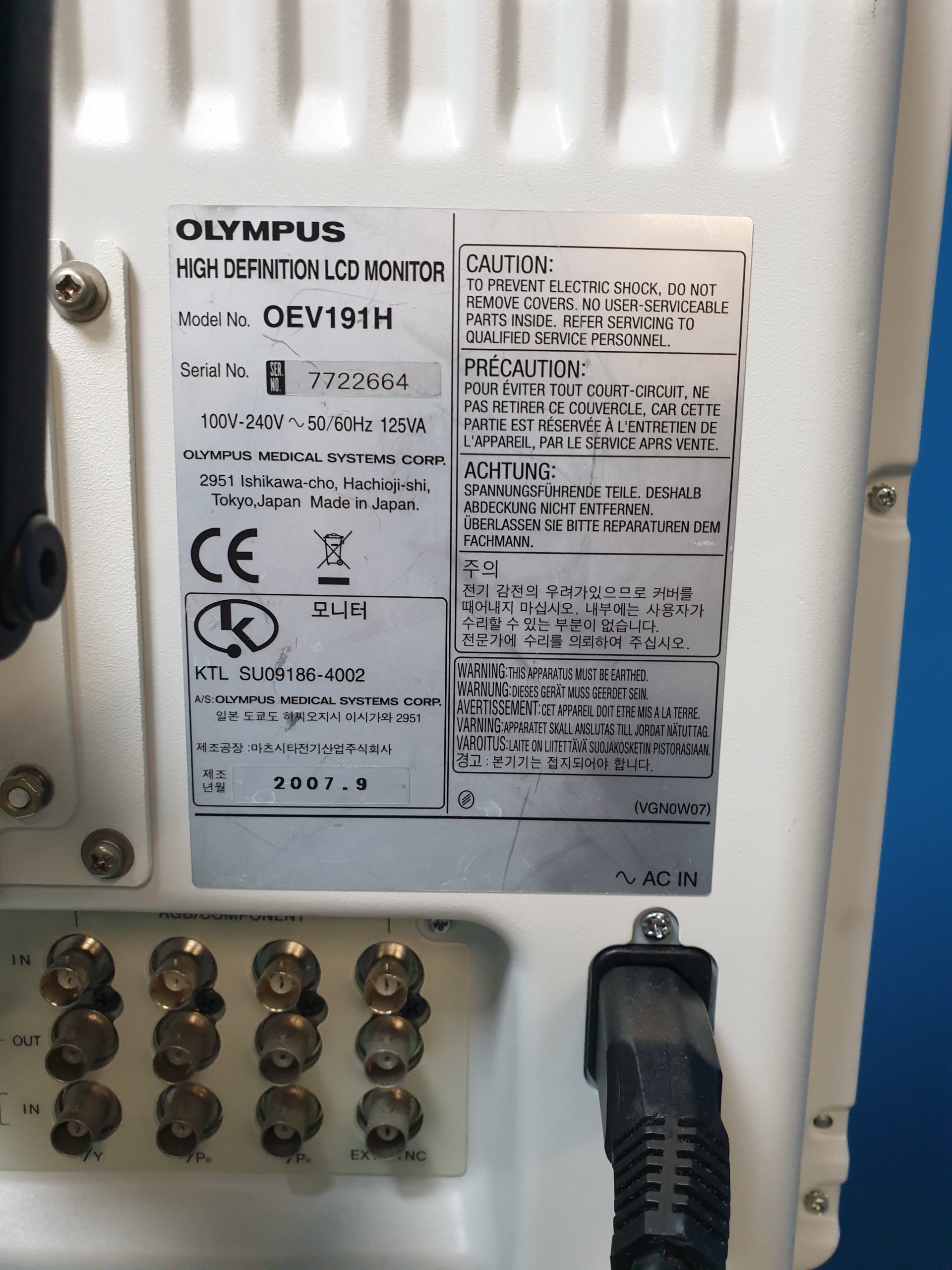 Olympus Turm CV-180 + HDTV Kopf + CLV-S40 + OEV-191H + UHI-3 + Turm thumbnail 10
