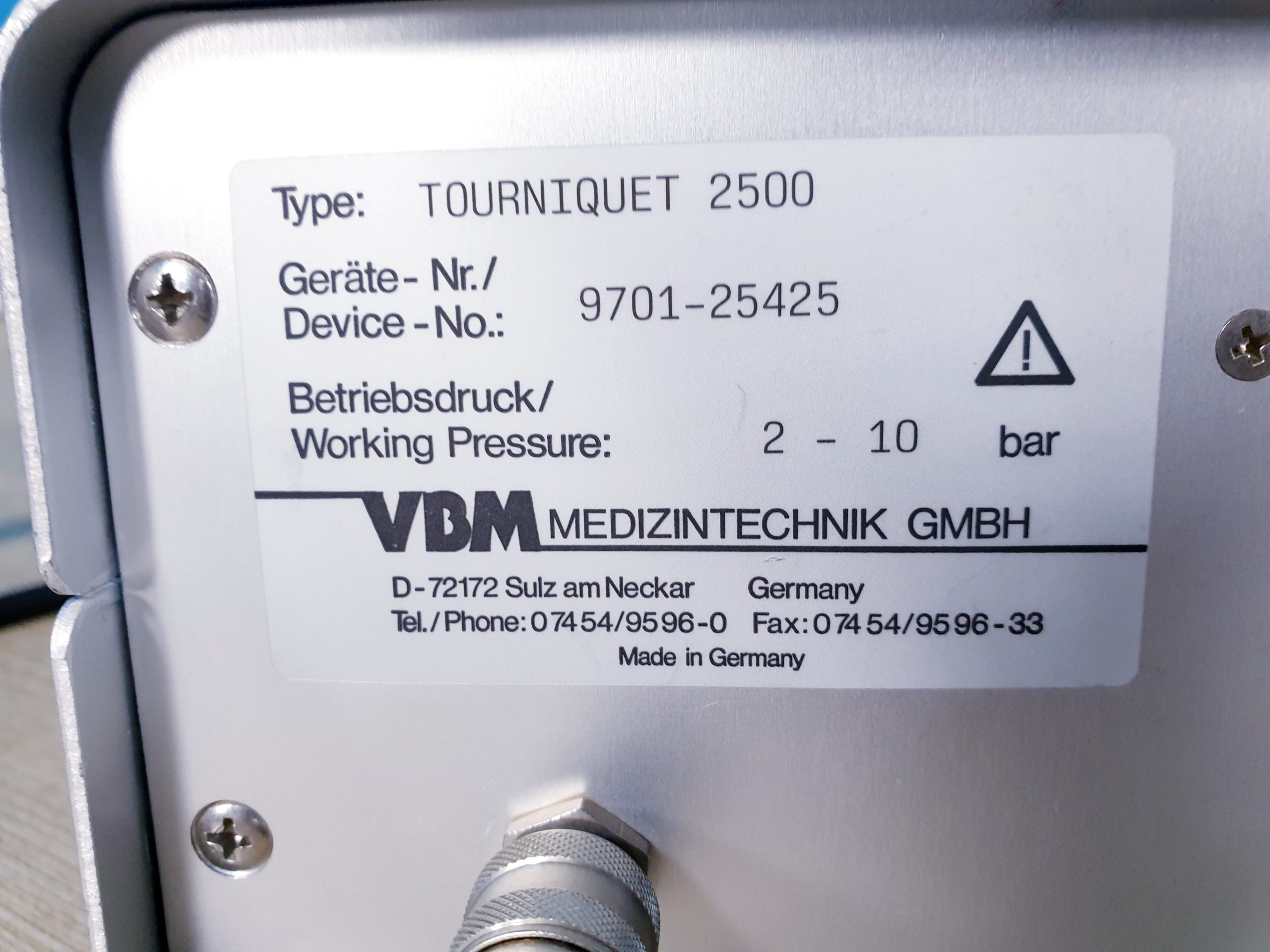 VBM Tourniquet 2500 Druckluft Blutsperregerät Fahrbar – mit Gestell thumbnail 3