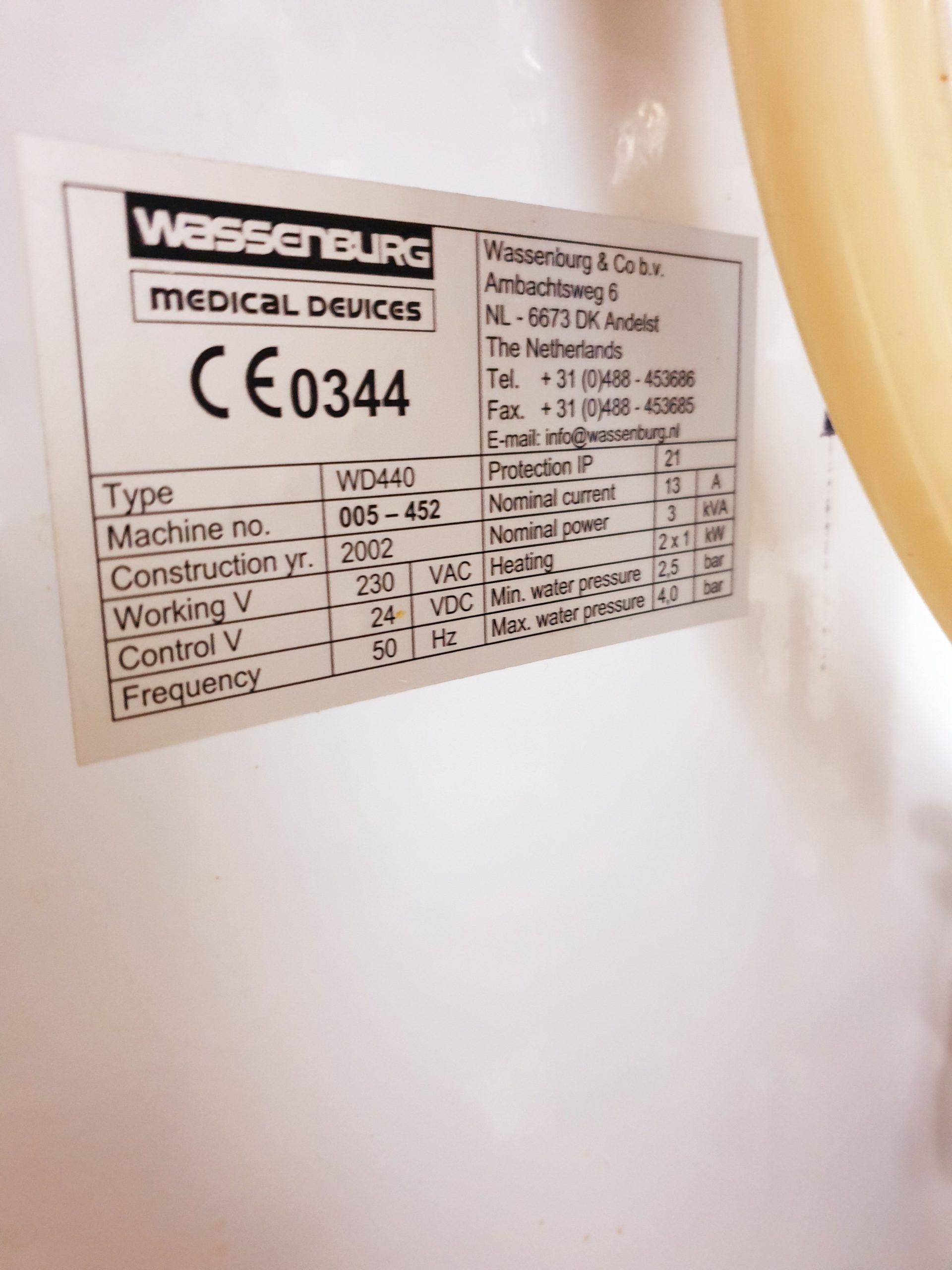 WASSENBURG WD440 Medizinisches Reinigungs- Und Desinfektionsgerät thumbnail 4