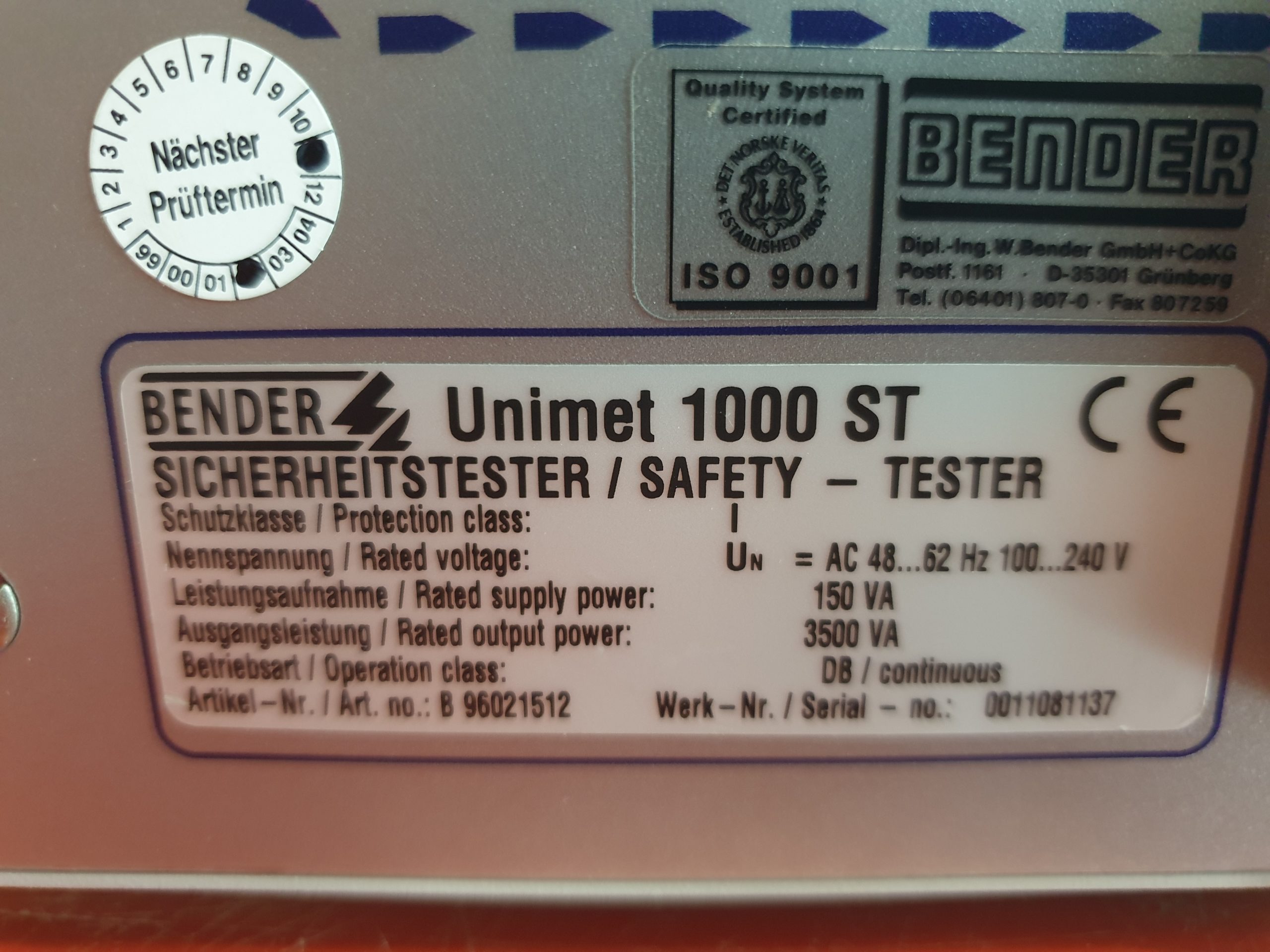 Bender Unimet 1100 ST universelles Prüfgerät für Medizin und elektronik mit Zubehör thumbnail 5