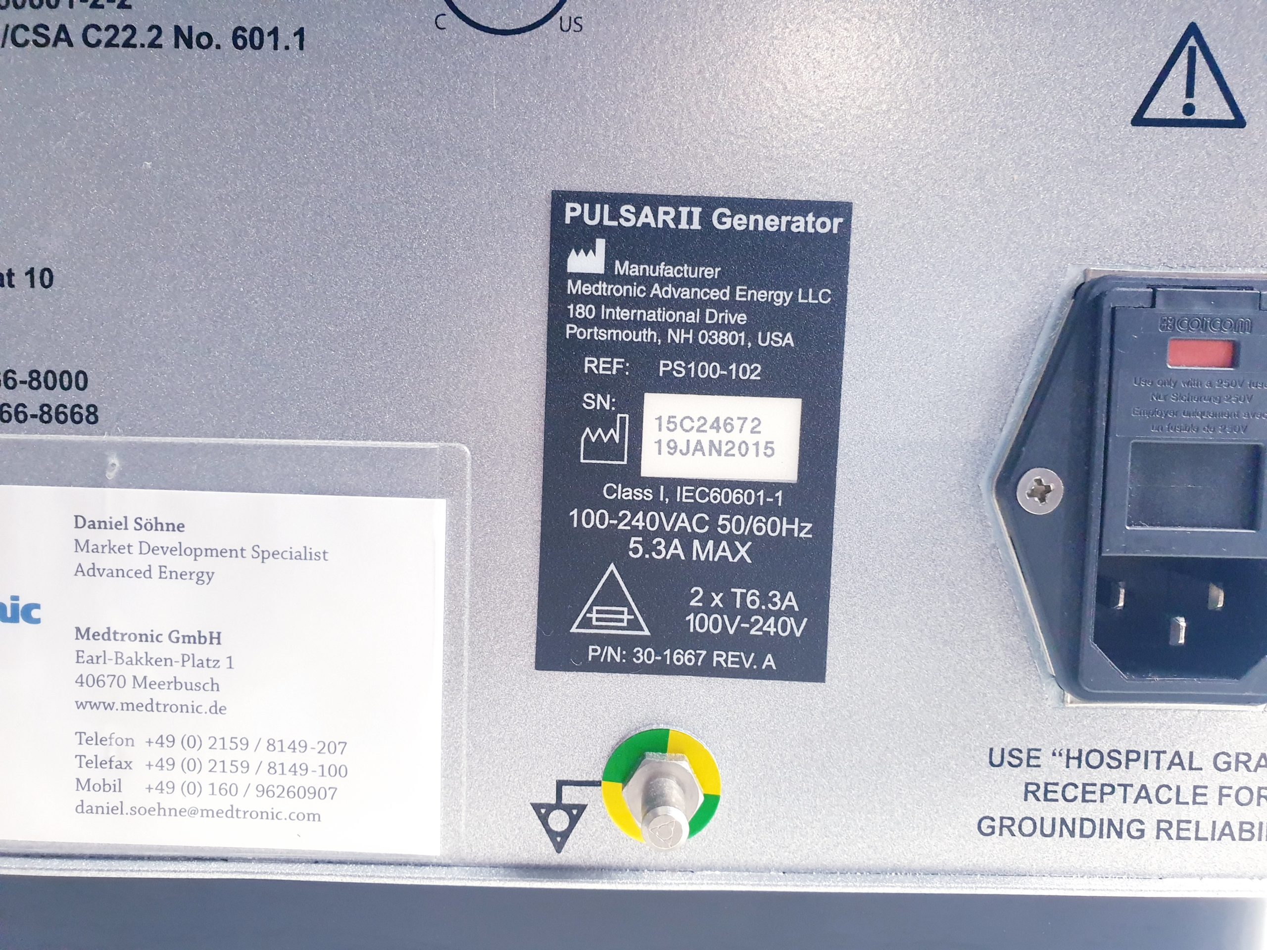 Medtronic Peak plasmablade Pulsar II Generator elektrochirurgische Einheit PS100-102 thumbnail 3