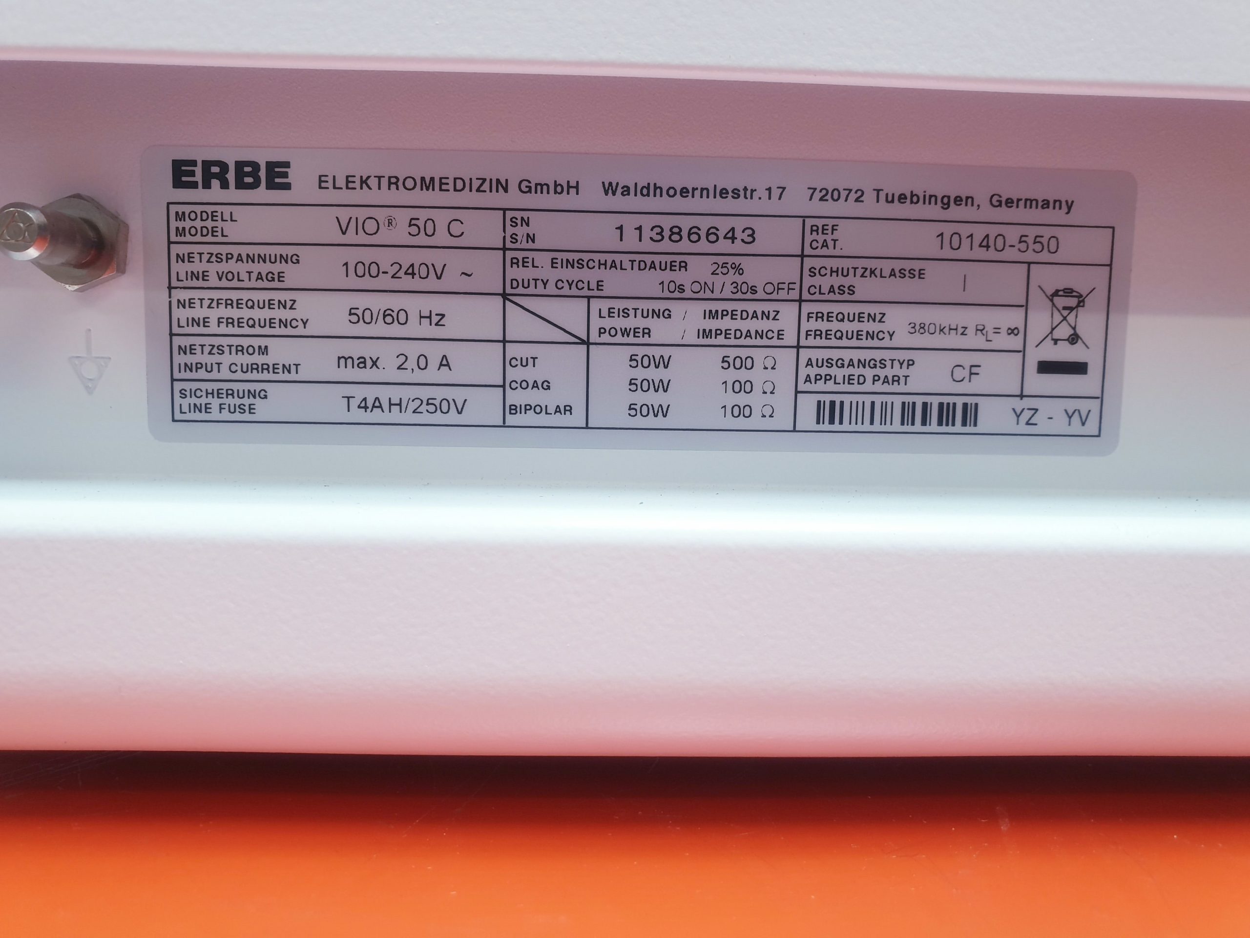 Erbe VIO 50 C // VIO 50C HF Gerät Hochfrequenz Chirurgiegerät thumbnail 7