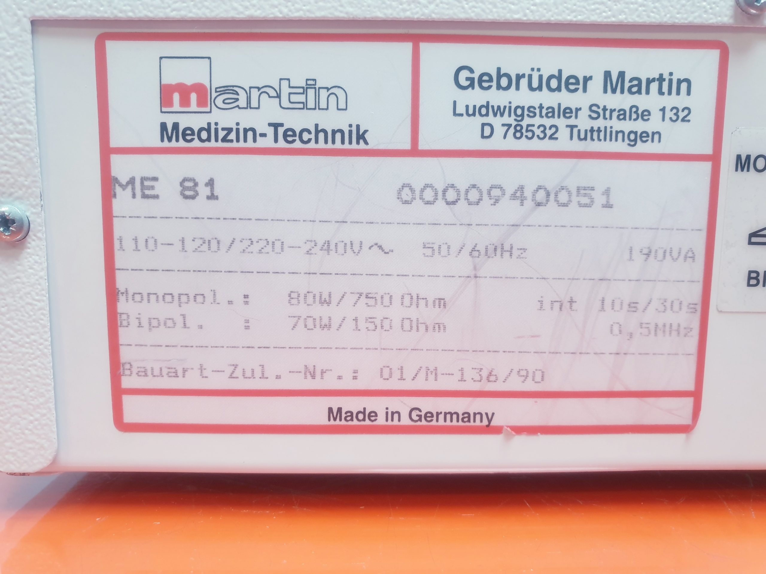 KLS Martin ME 81 // ME81 Electrosurgical Unit thumbnail 5