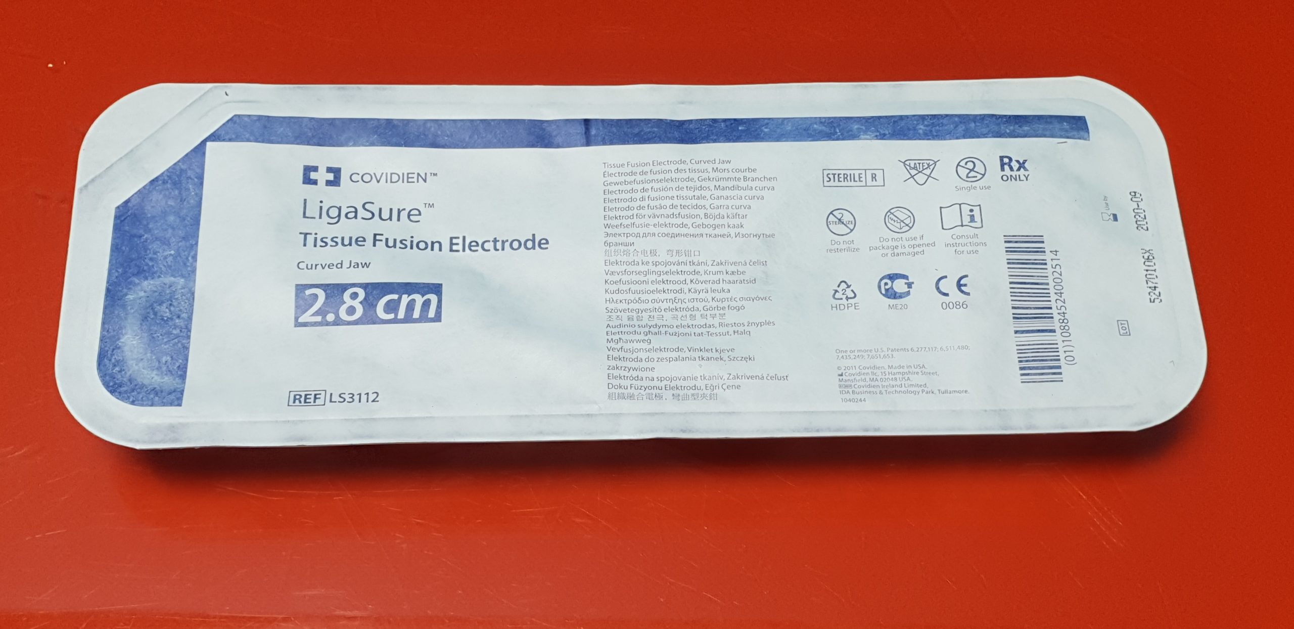 Covidien LS3112 LigaSure Tissue Fusion Electrode Curved Jaw 09/2020 thumbnail 6