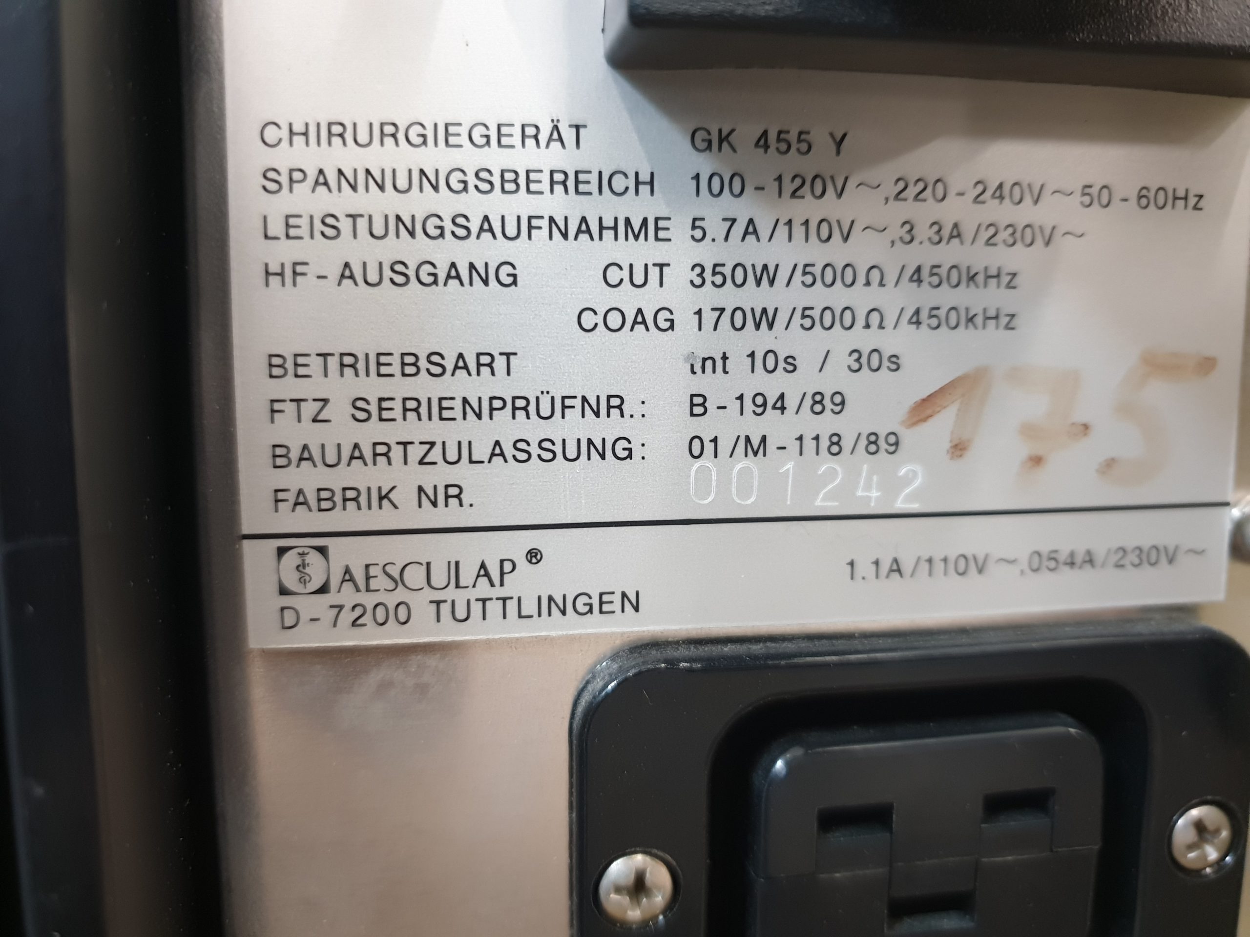 Aesculap tm 350 TM350 + Aesculap TB50 Bipolarkoagulator mit Zubehör thumbnail 7