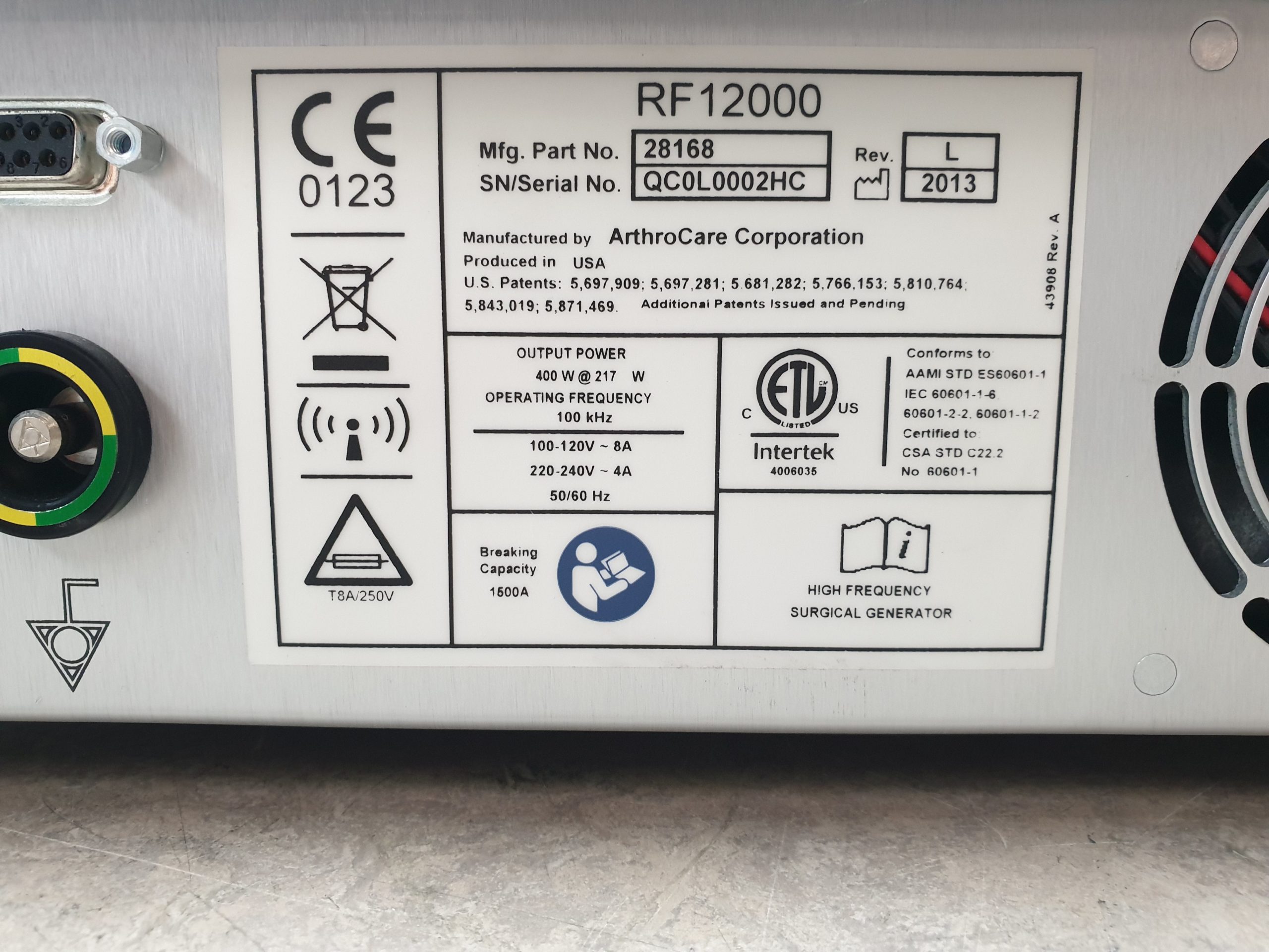 ArthoCare RF12000 Quantum 2 + Fußschalter thumbnail 9