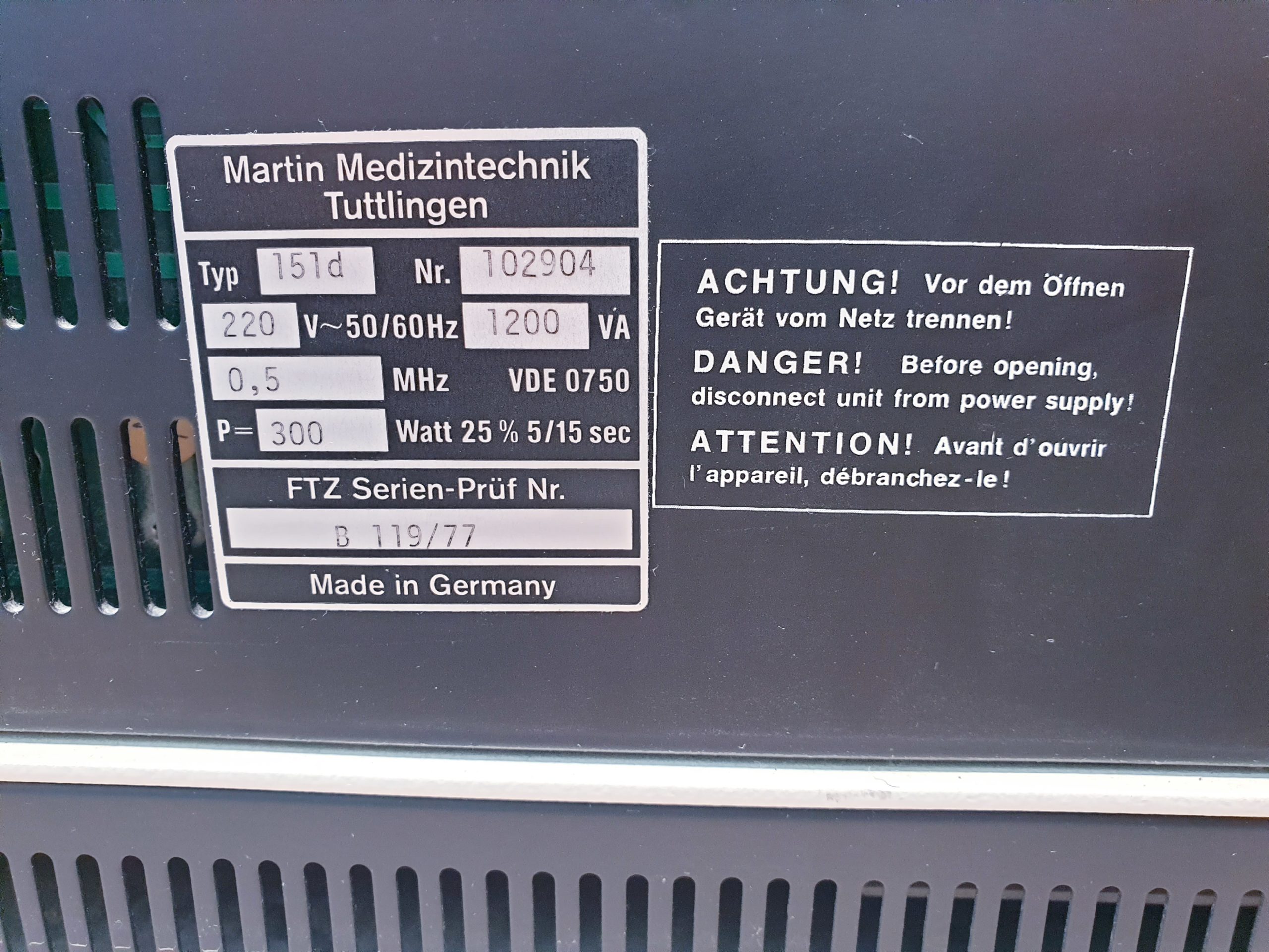 Martin Elektrotom 300-BF HF Gerät thumbnail 8