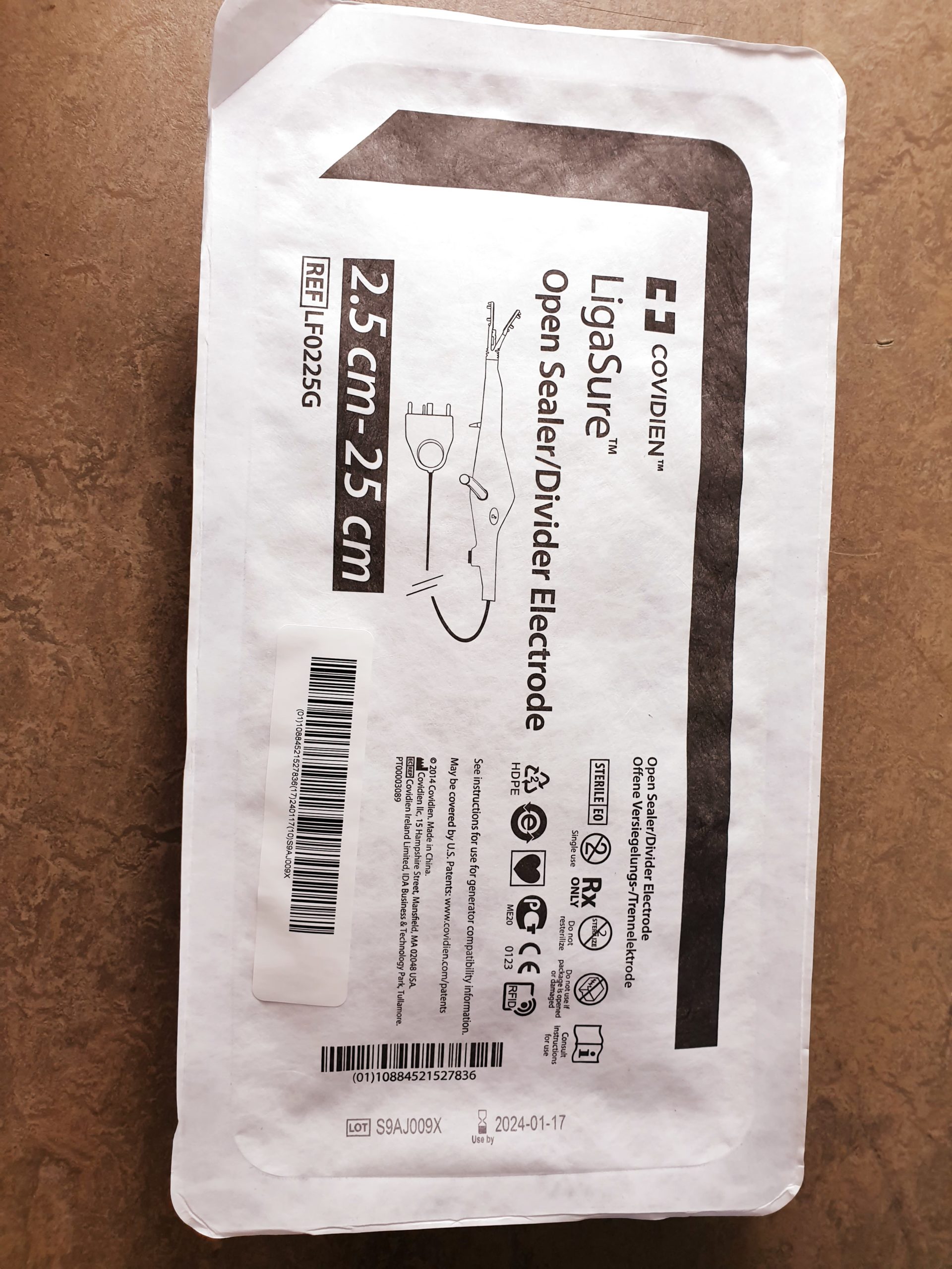 CovidienLF0225G LigaSure Open Sealer/Divider Use By 01/2024 thumbnail 2