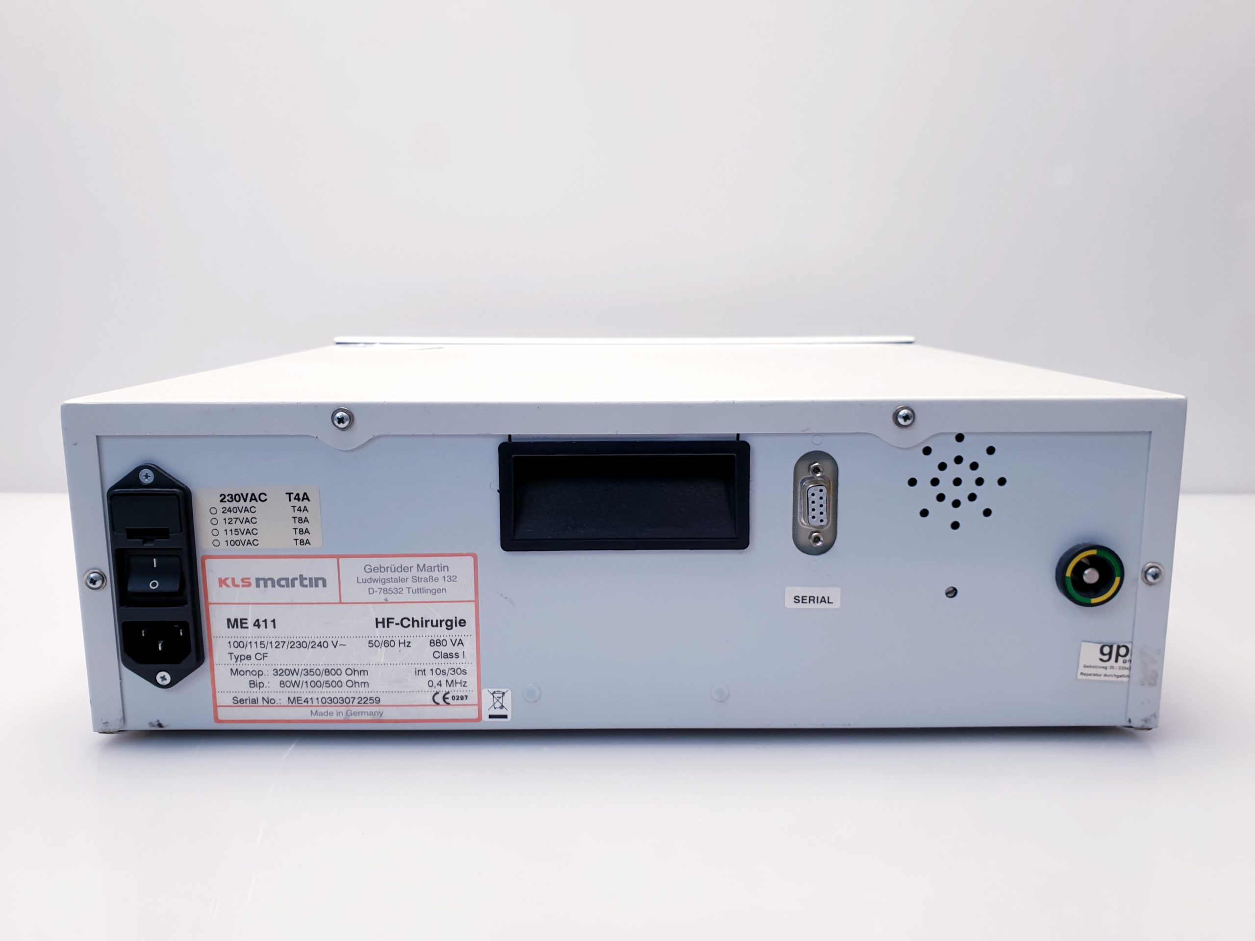 KLS MARTIN ME 411 – ME411 – HF-Chirurgie-Einheit – HF Gerät thumbnail 10