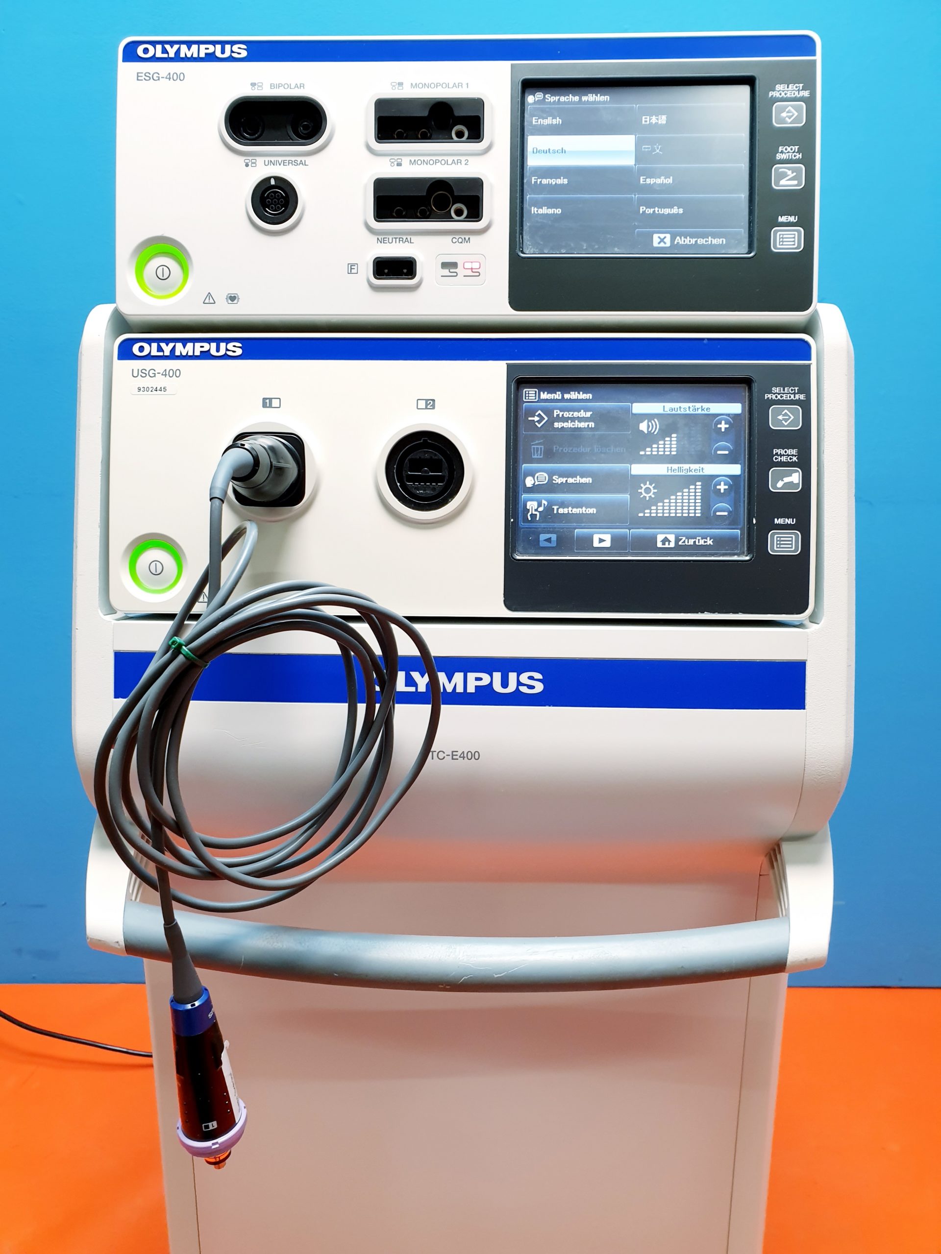 Olympus USG-400 Ultraschall Generator ESG-400 HF-Generator TC-E400 Cart thumbnail 2
