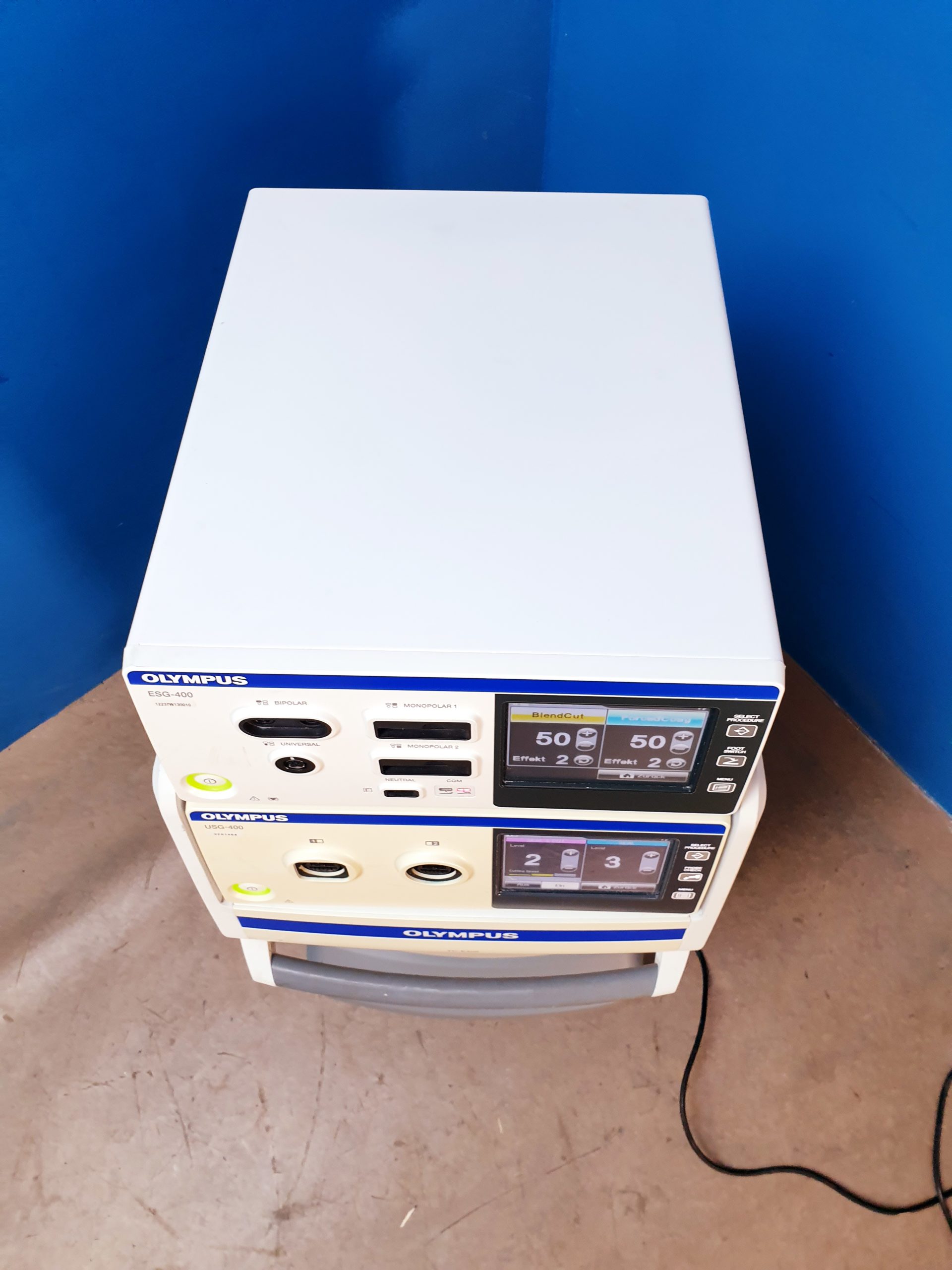 Olympus USG-400 // USG400 Ultraschall Generator ESG-400 // ESG400 HF-Generator TC-E400 Cart thumbnail 7