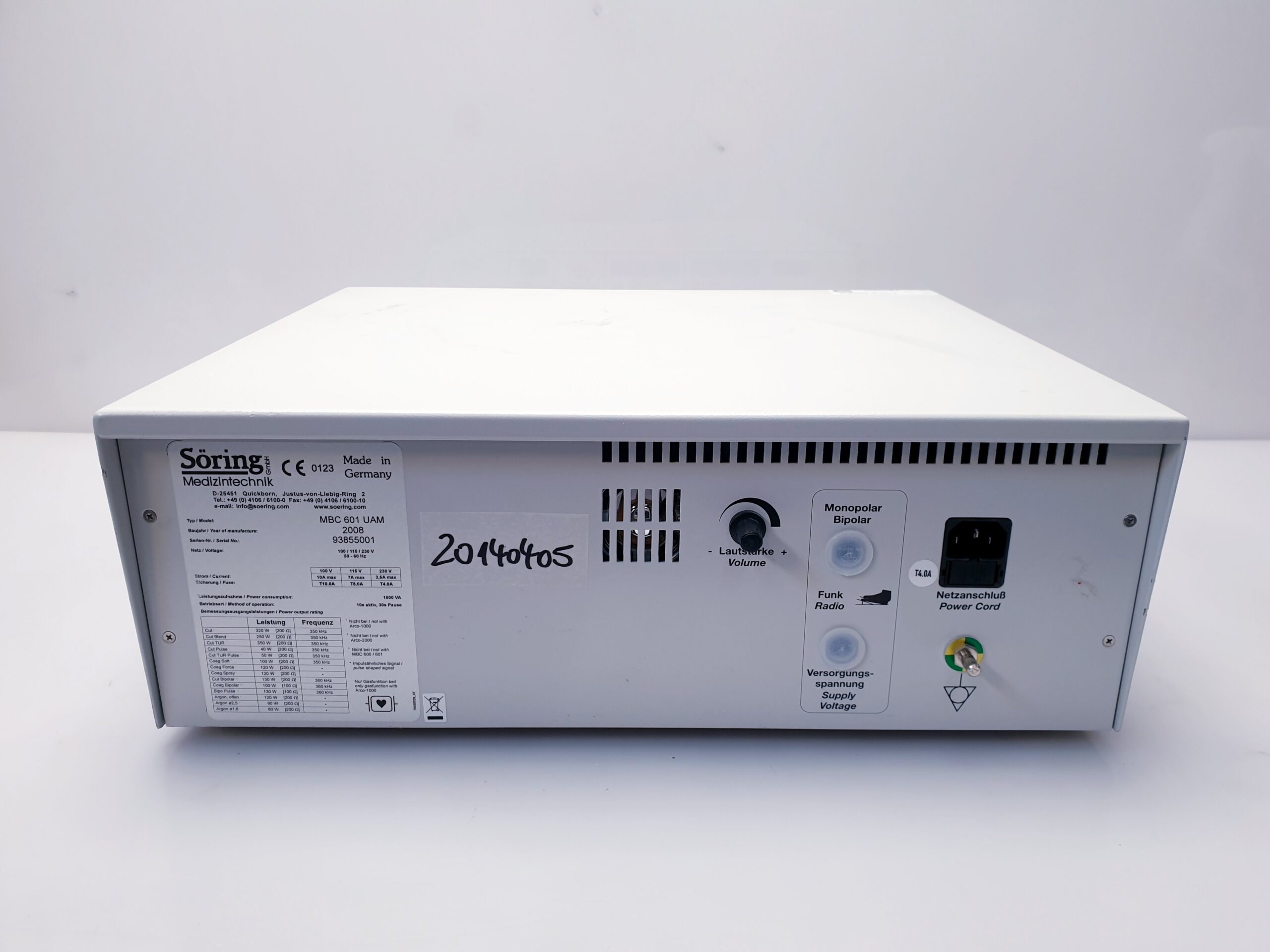 Söring MBC 601 MBC601UAM MBC 601 HF-Chirurgie-Generator thumbnail 7