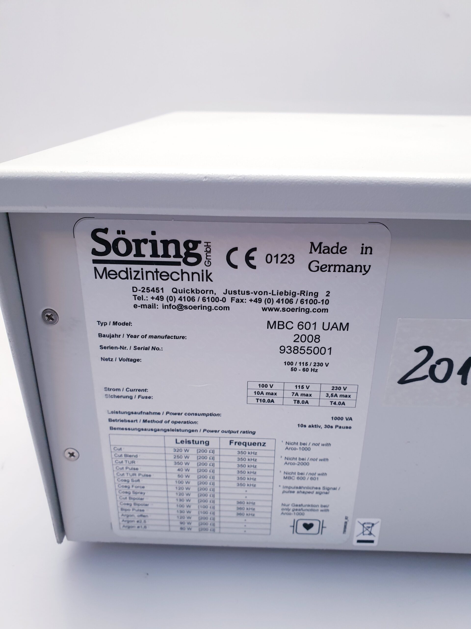 Söring MBC 601 MBC601UAM MBC 601 HF-Chirurgie-Generator thumbnail 8