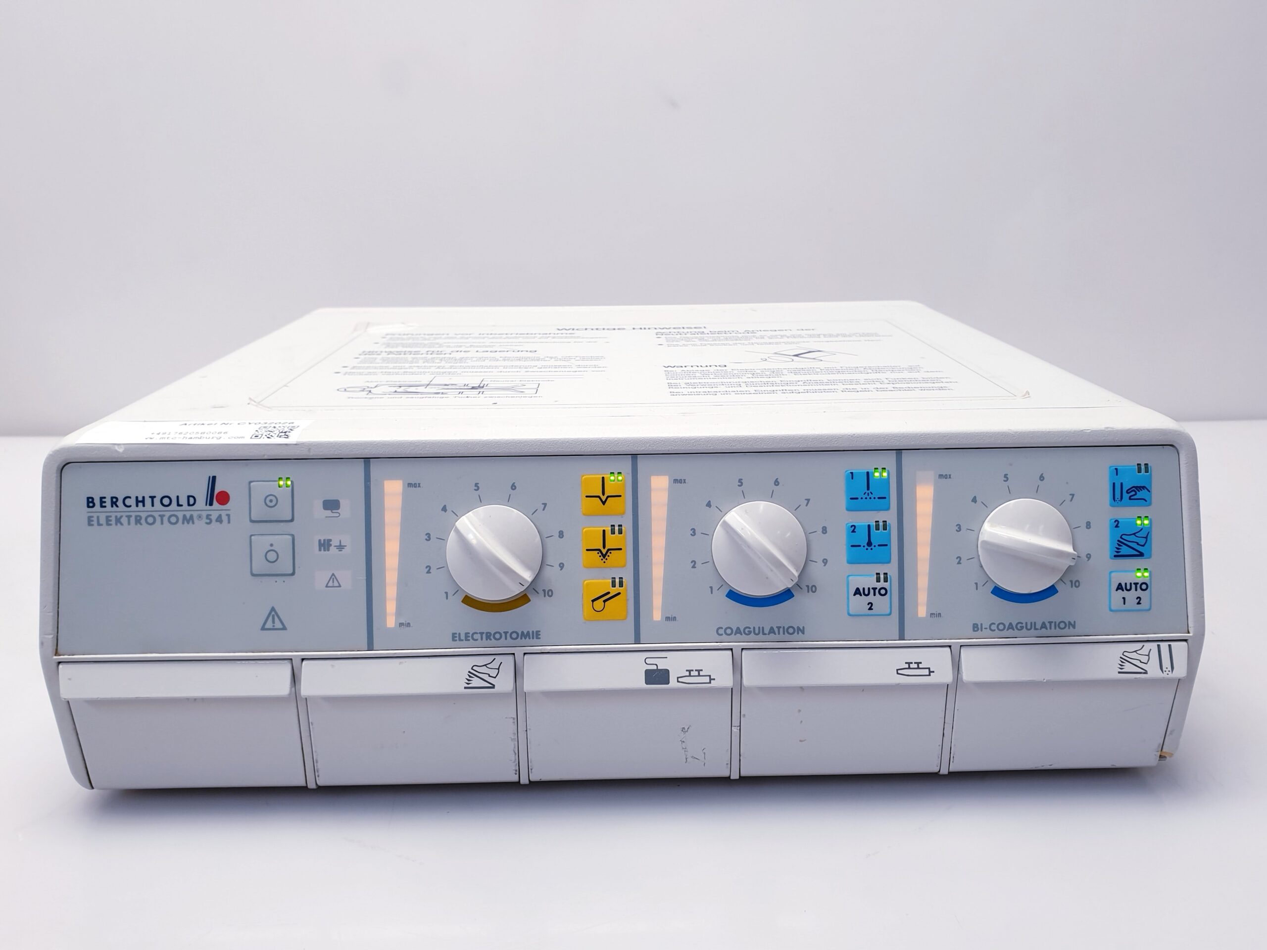 BERCHTOLD Elektrotom 541 (Version 1086) Electrosurgical Unit thumbnail 8
