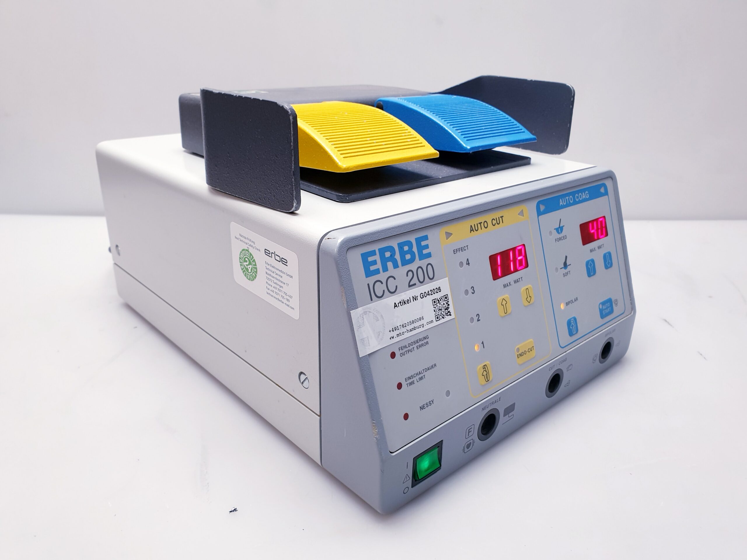 Erbe ICC 200 E // IC200 E / ICC200 ICC 200 E Erbotom HF-Gerät mit Endocut thumbnail 13