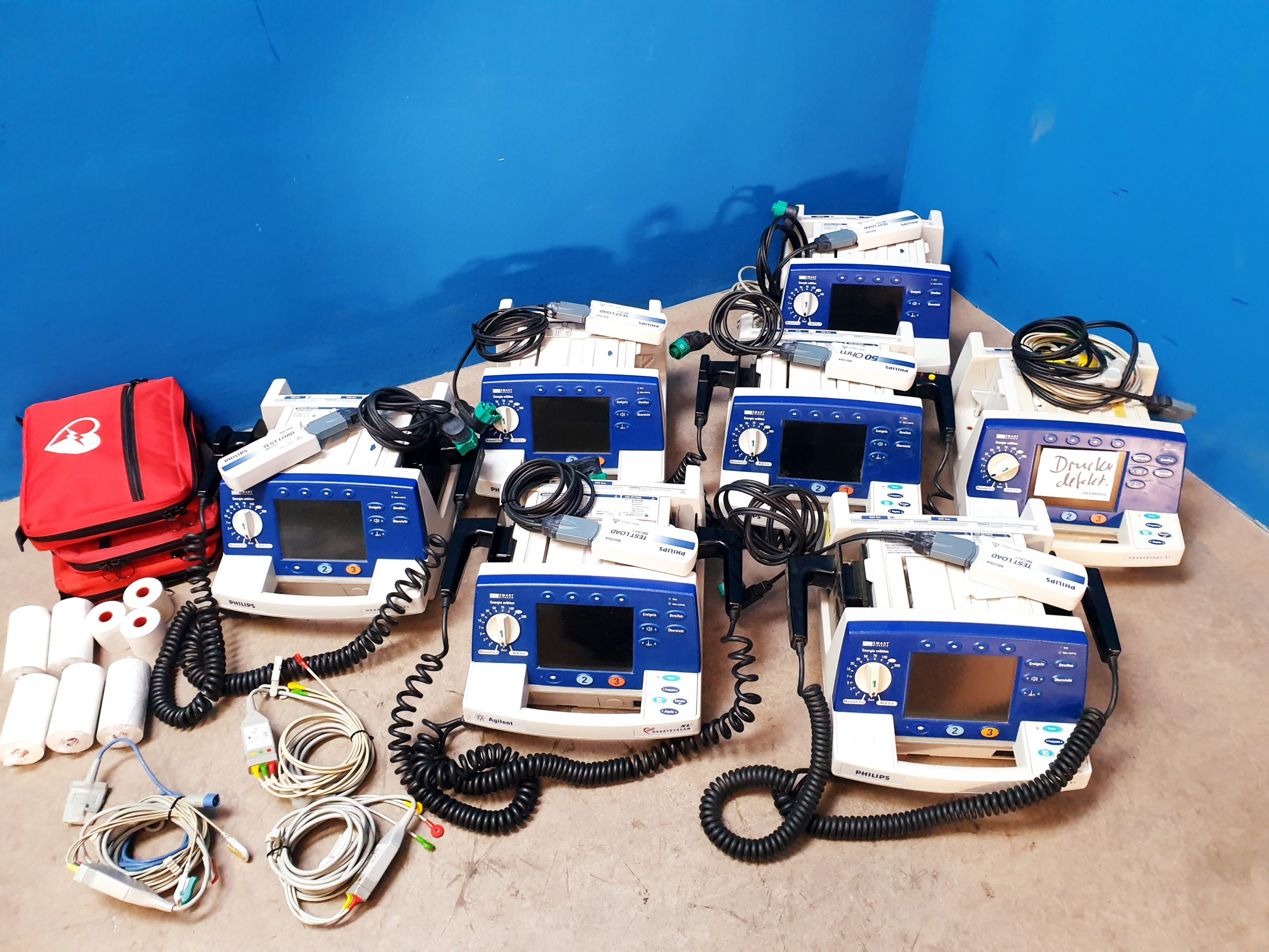 6 X PHILIPS HeartStart XL Defibrillator + 1x Ersatzteilträger ( For Spare Parts ) thumbnail 4