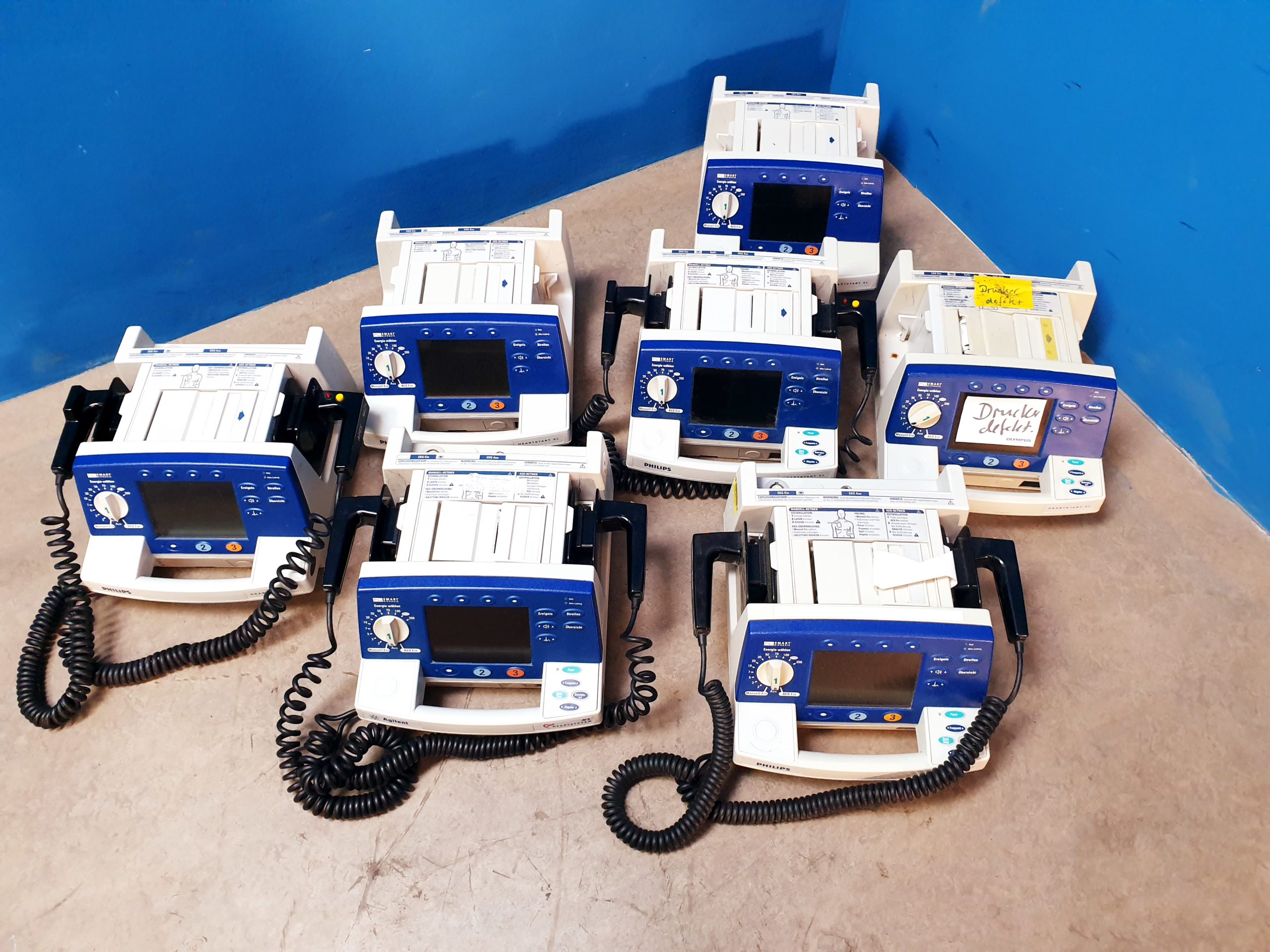 6 X PHILIPS HeartStart XL Defibrillator + 1x Ersatzteilträger ( For Spare Parts ) thumbnail 11
