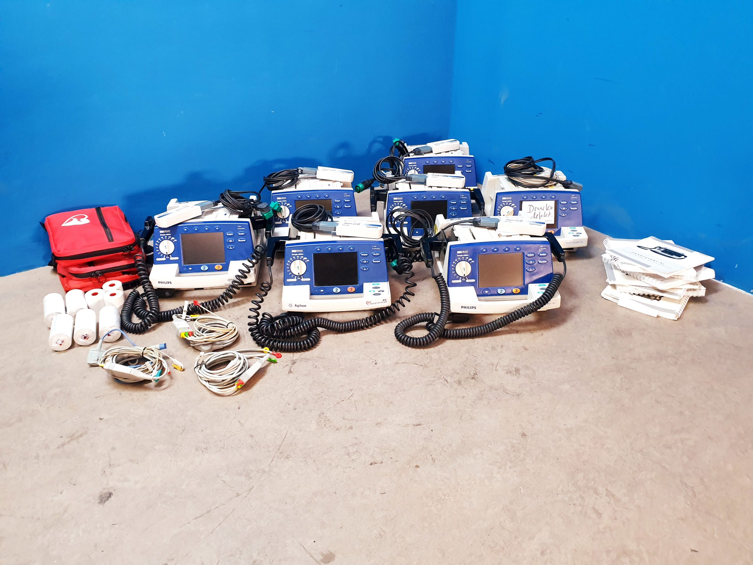 6 X PHILIPS HeartStart XL Defibrillator + 1x Ersatzteilträger ( For Spare Parts ) thumbnail 14