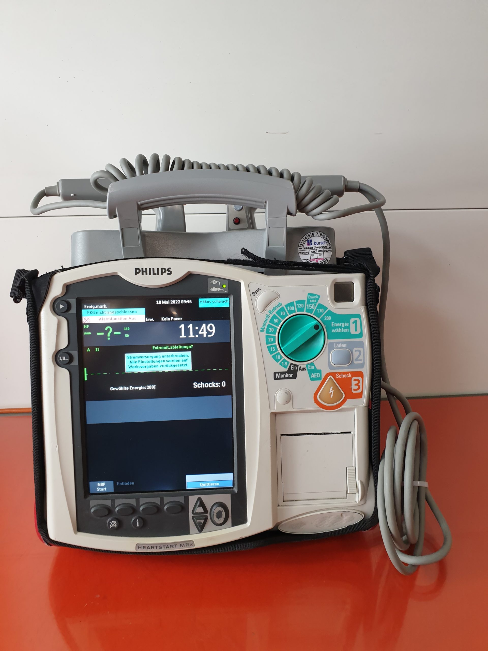 PHILIPS HeartStart MRx Defibrillator mit Zubehör und Tragetasche thumbnail 3