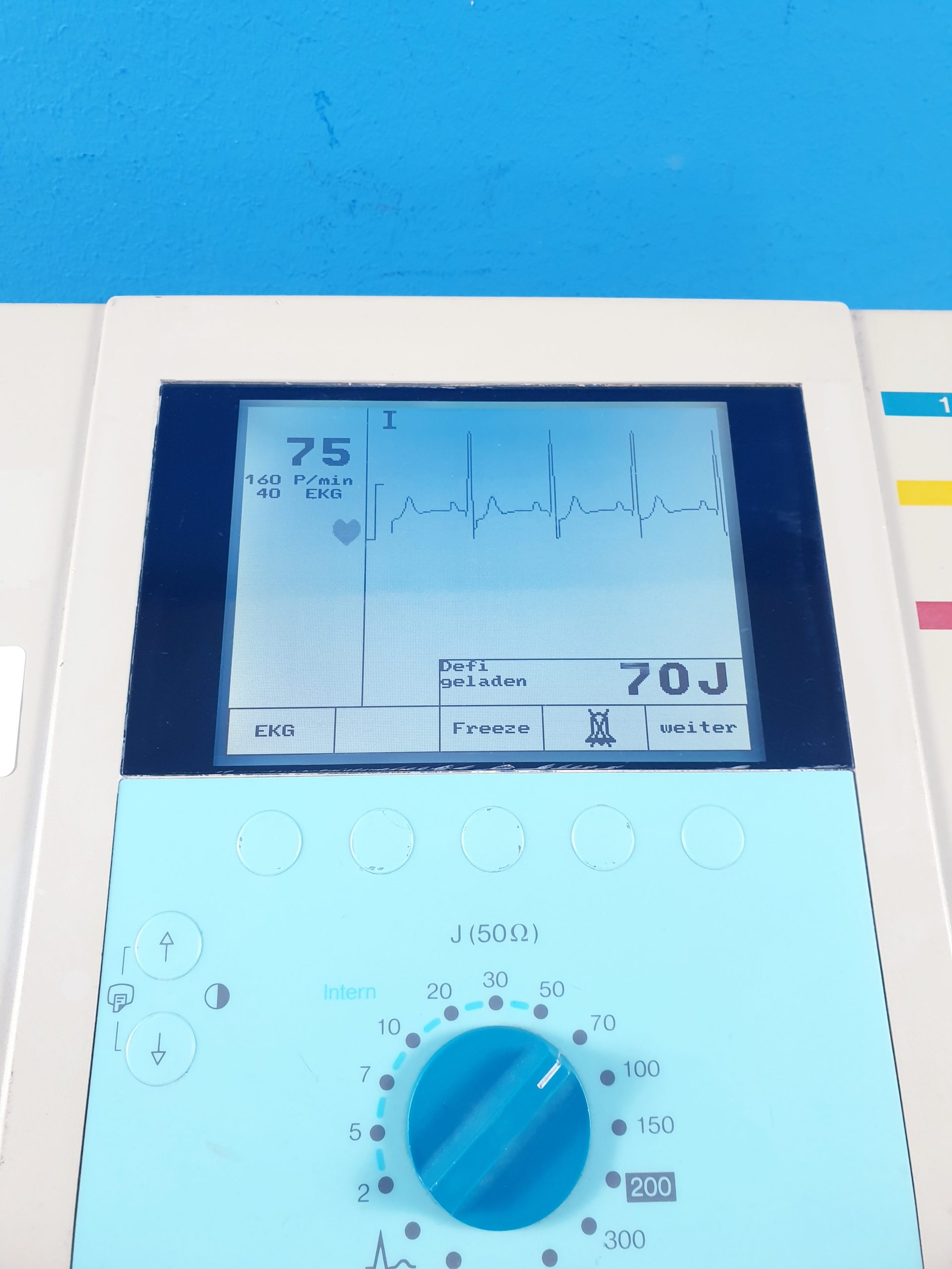 GE Hellige Cardioserv Cardio Serv Defibrillator mit EKG Kabel thumbnail 2