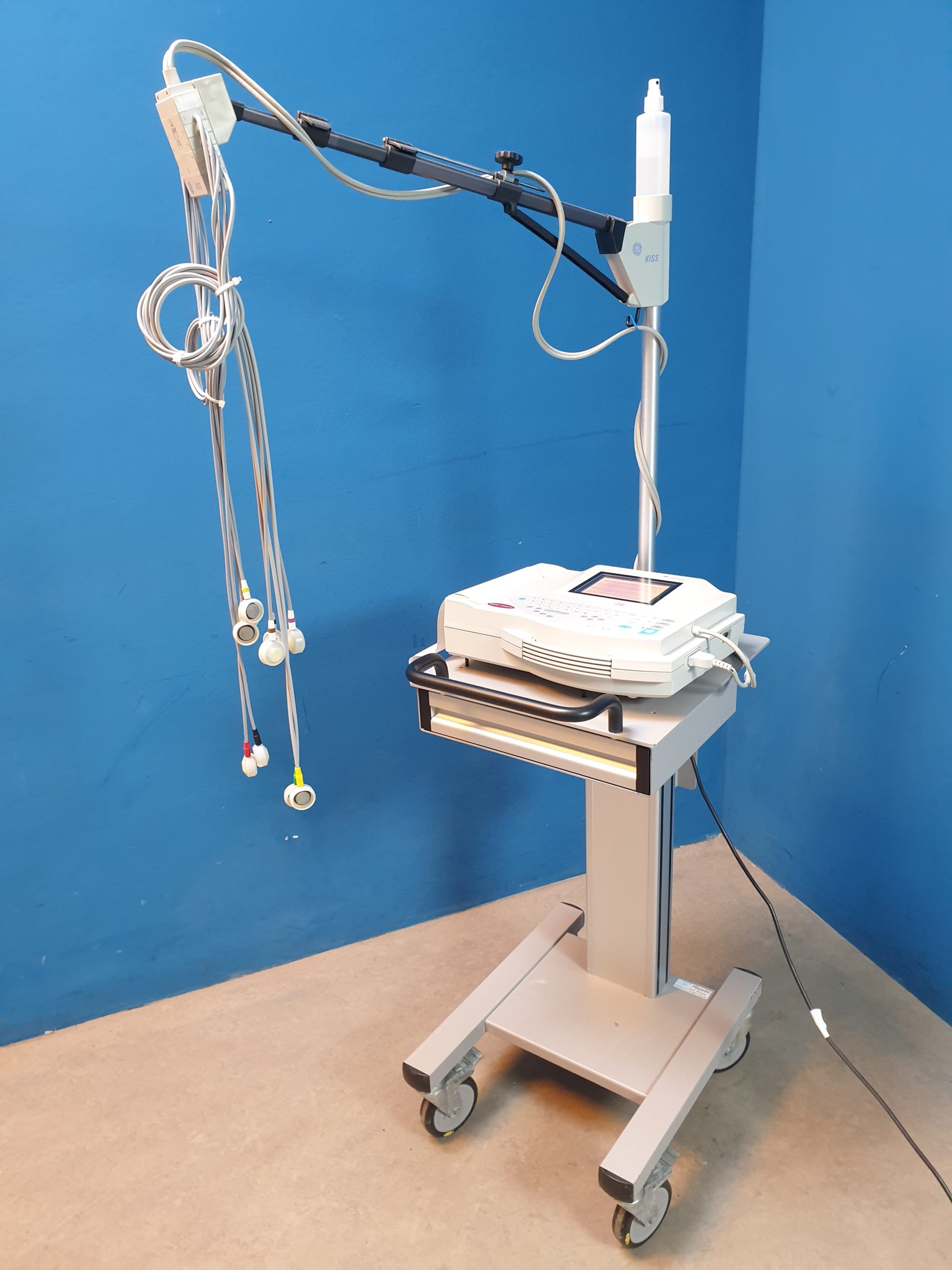 GE MAC 1200 ST 1200ST EKG Gerät mit Sauganlage auf fahrbarem GestellI thumbnail 9