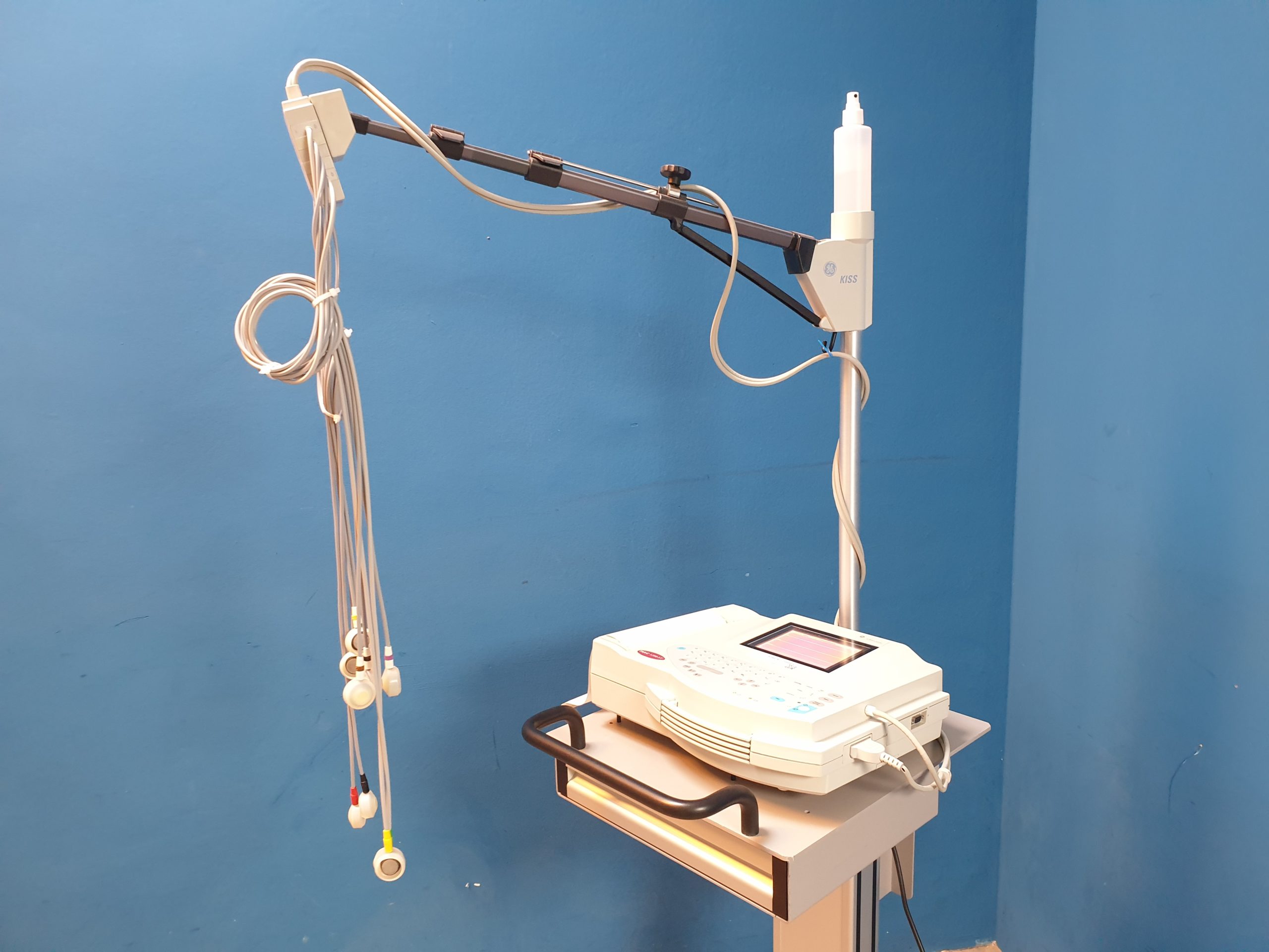 GE MAC 1200 ST 1200ST EKG Gerät mit Sauganlage auf fahrbarem GestellI thumbnail 10