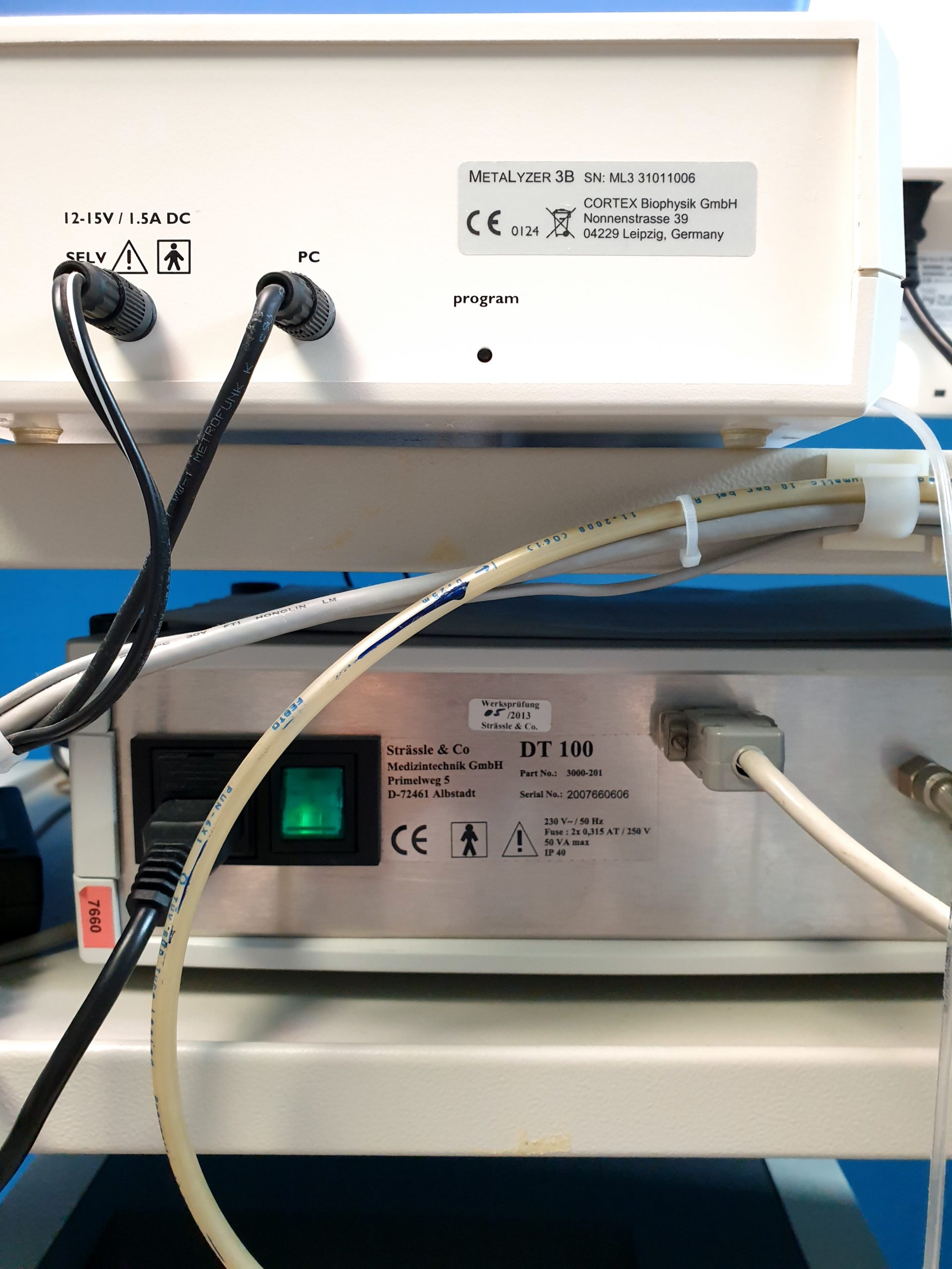 Strässle DT 100 + EKG Sauger + CORTEX METALYZER 3B Spirometrie Leistungsdiagnostik Ohne Rechner thumbnail 9