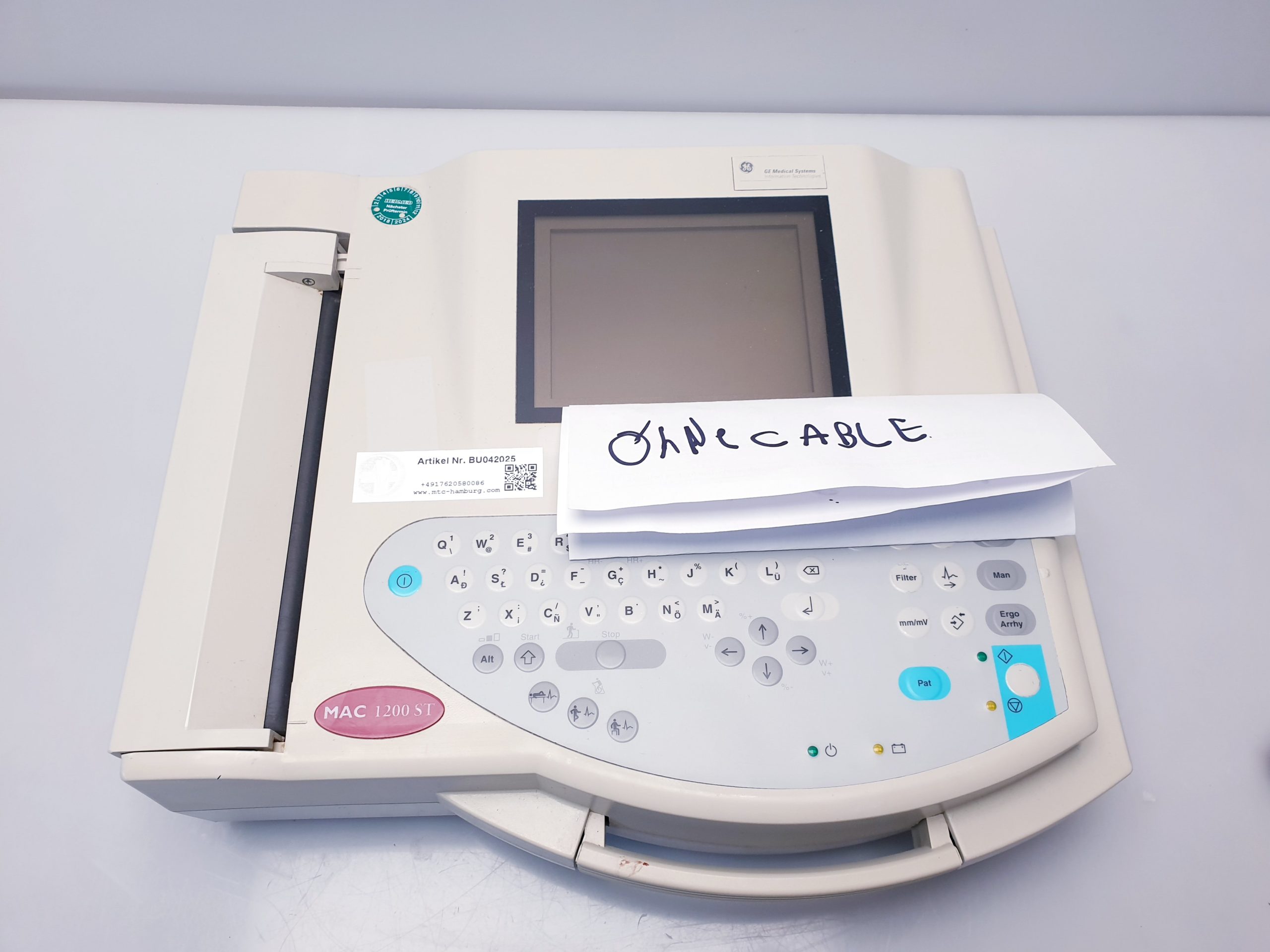 GE MAC 1200ST 1200 ST EKG Gerät + Ableitungskabel thumbnail 7