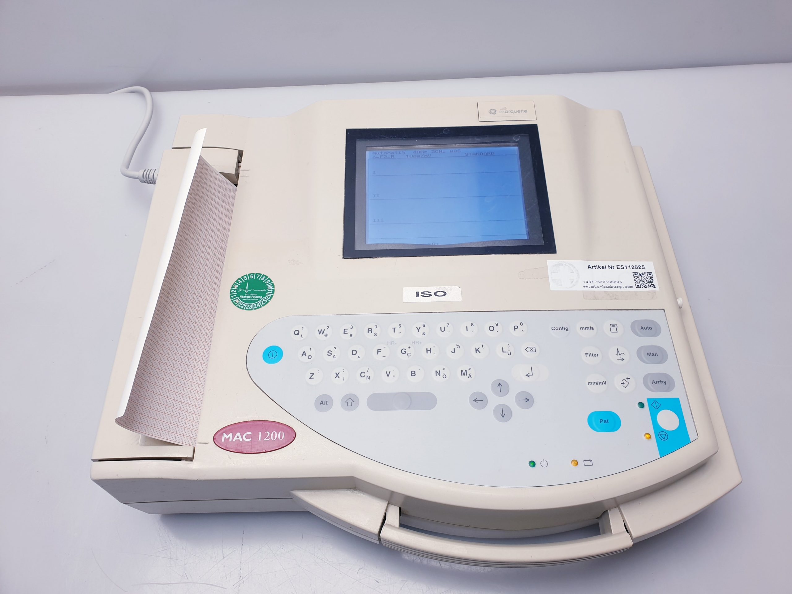 Marquette Hellige MAC 1200 EKG-Gerät – ungeprüft — image 1 of 8