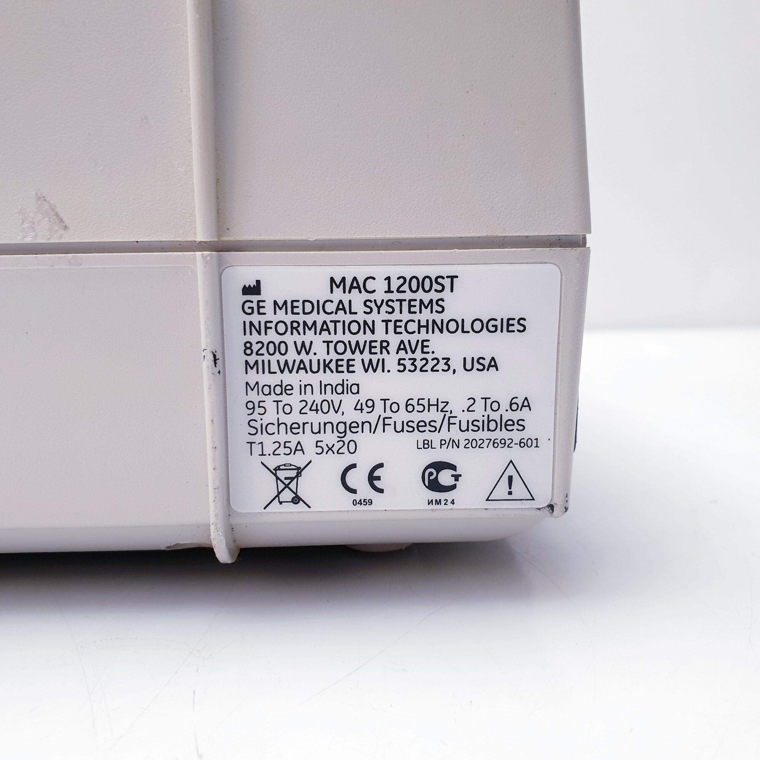 GE MAC 1200 – MAC1200 EKG Gerät Ohne Patientenkabel thumbnail 4
