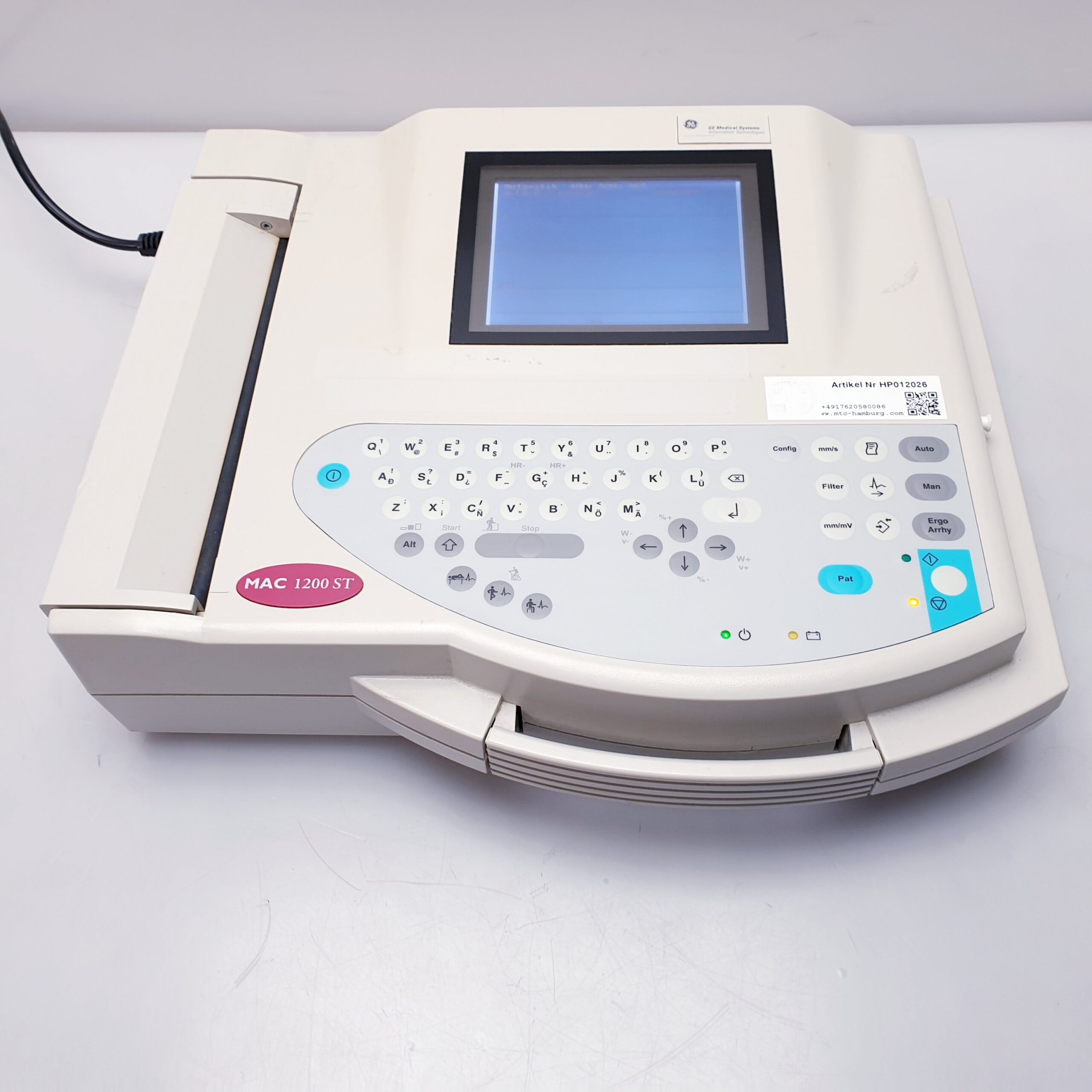 GE MAC 1200 – MAC1200 EKG Gerät Ohne Patientenkabel thumbnail 7