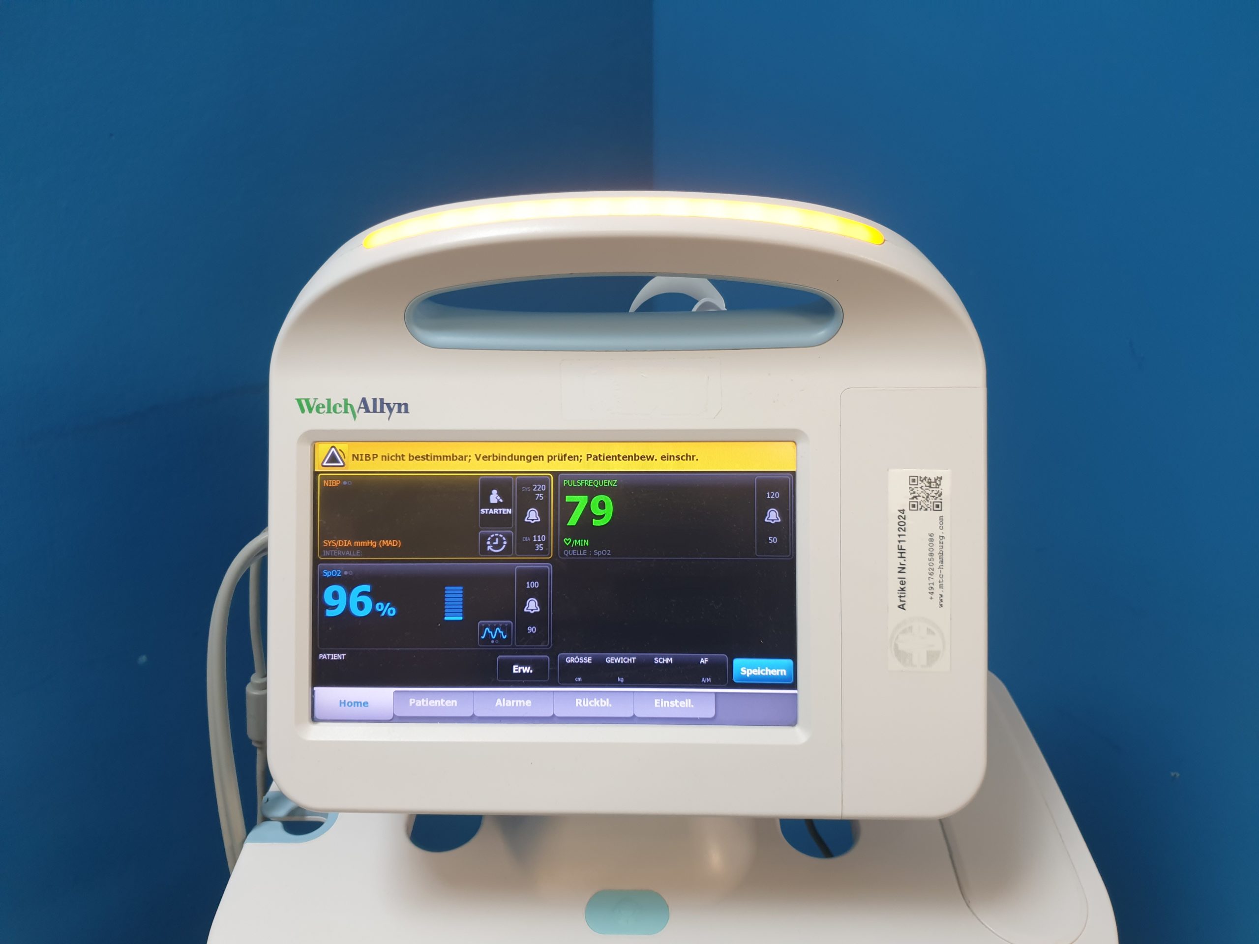 Welch Allyn Vital Signs Monitor 6000 Series NIBP SPO2 EKG UND TEMP thumbnail 3