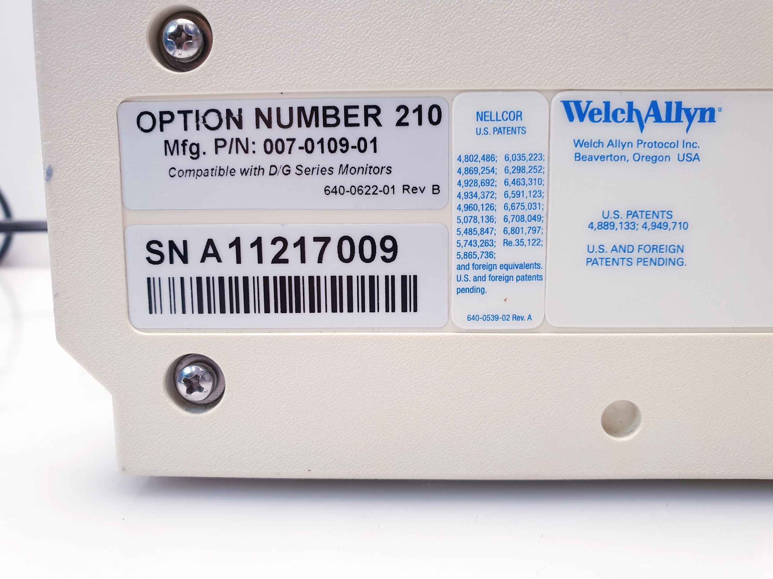 Welch Allyn propaq Encore 202EL Multi Parameter Patient Monitor EKG – SpO2 und NIBp thumbnail 21