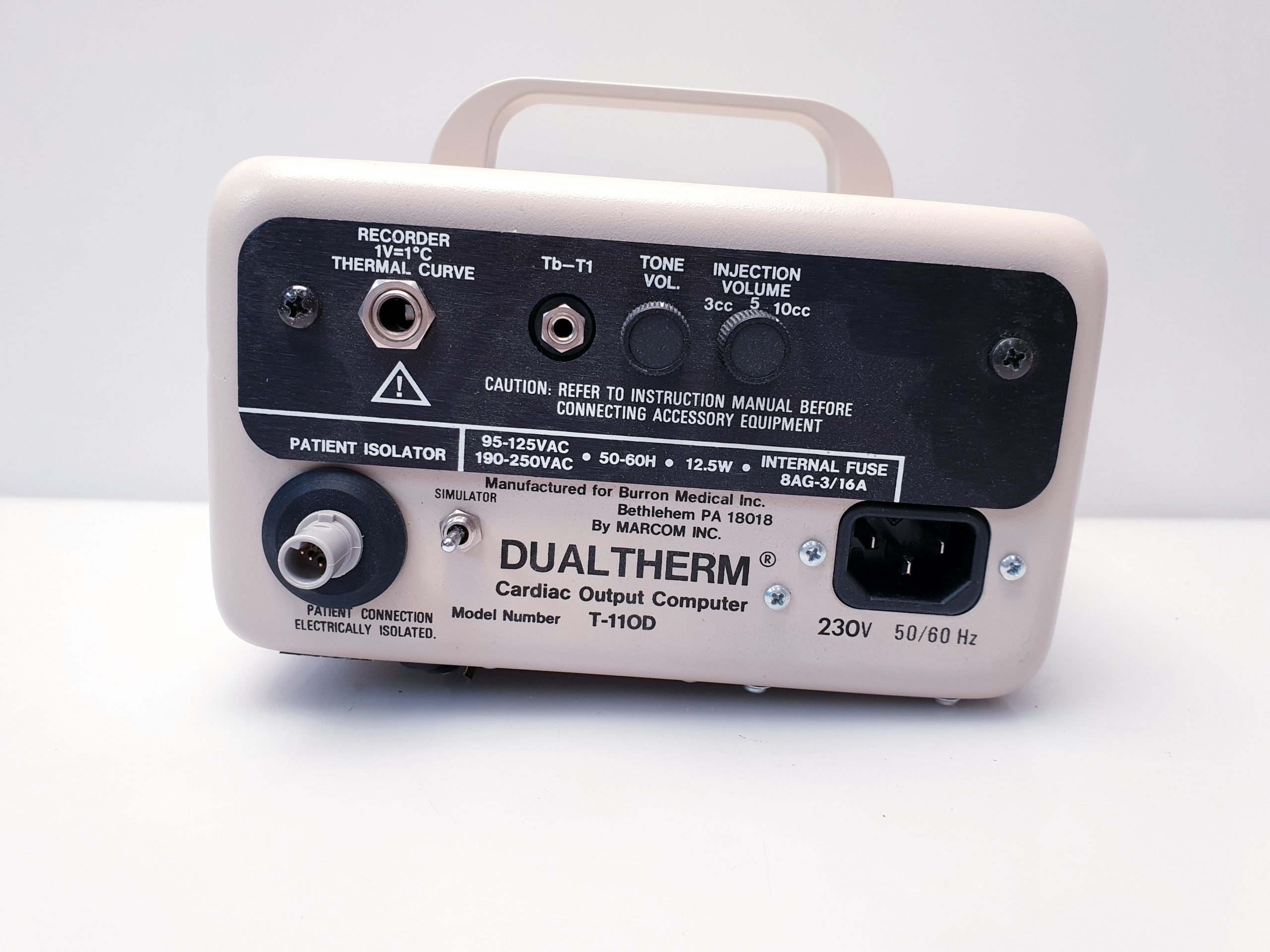Dualtherm t-110 d cardiac Output Computer Monitor AC122024 thumbnail 5