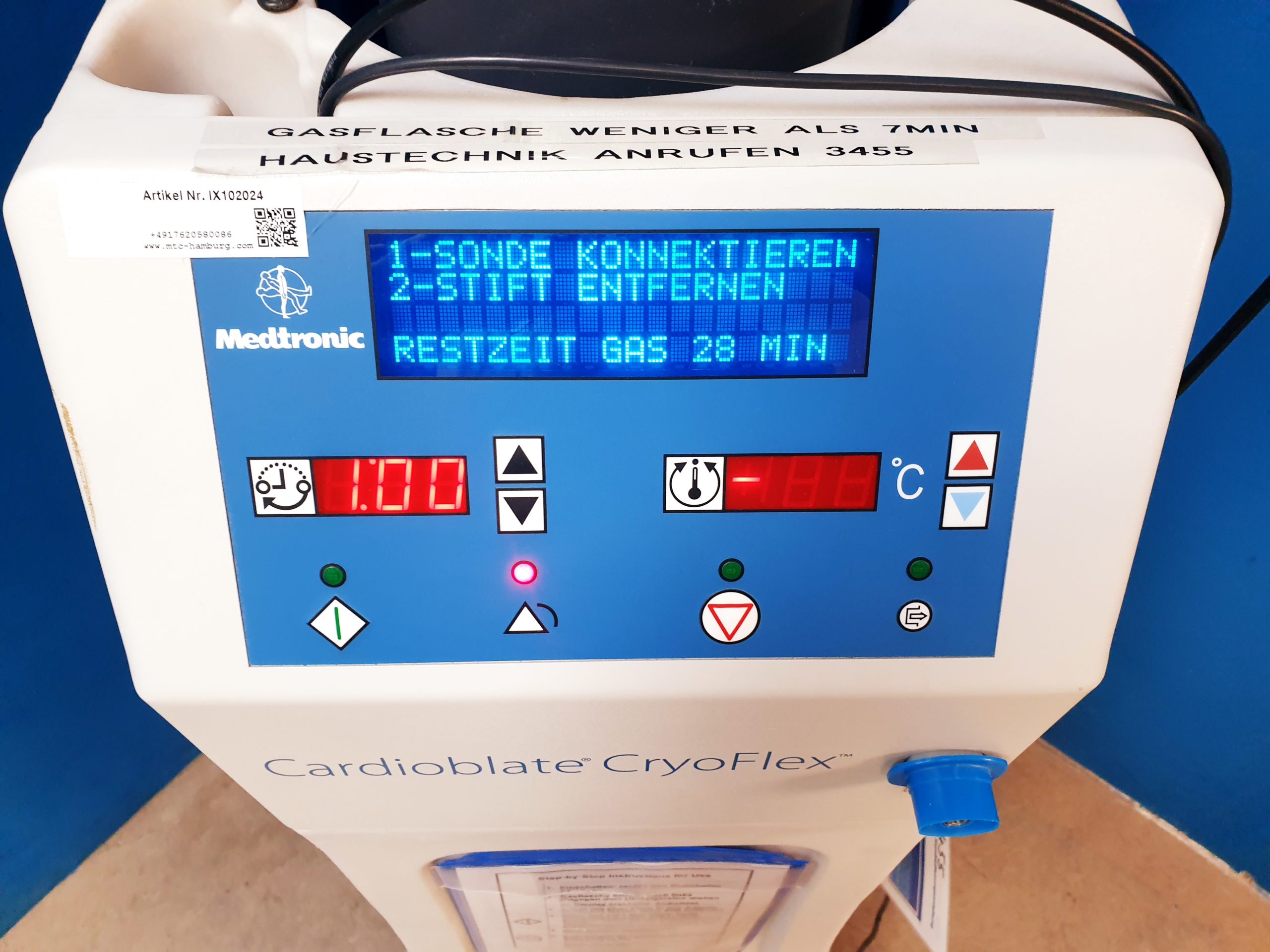 Medtronic Cardioblate CryoFlex Kryoablationssystem mit einer Flasche thumbnail 4