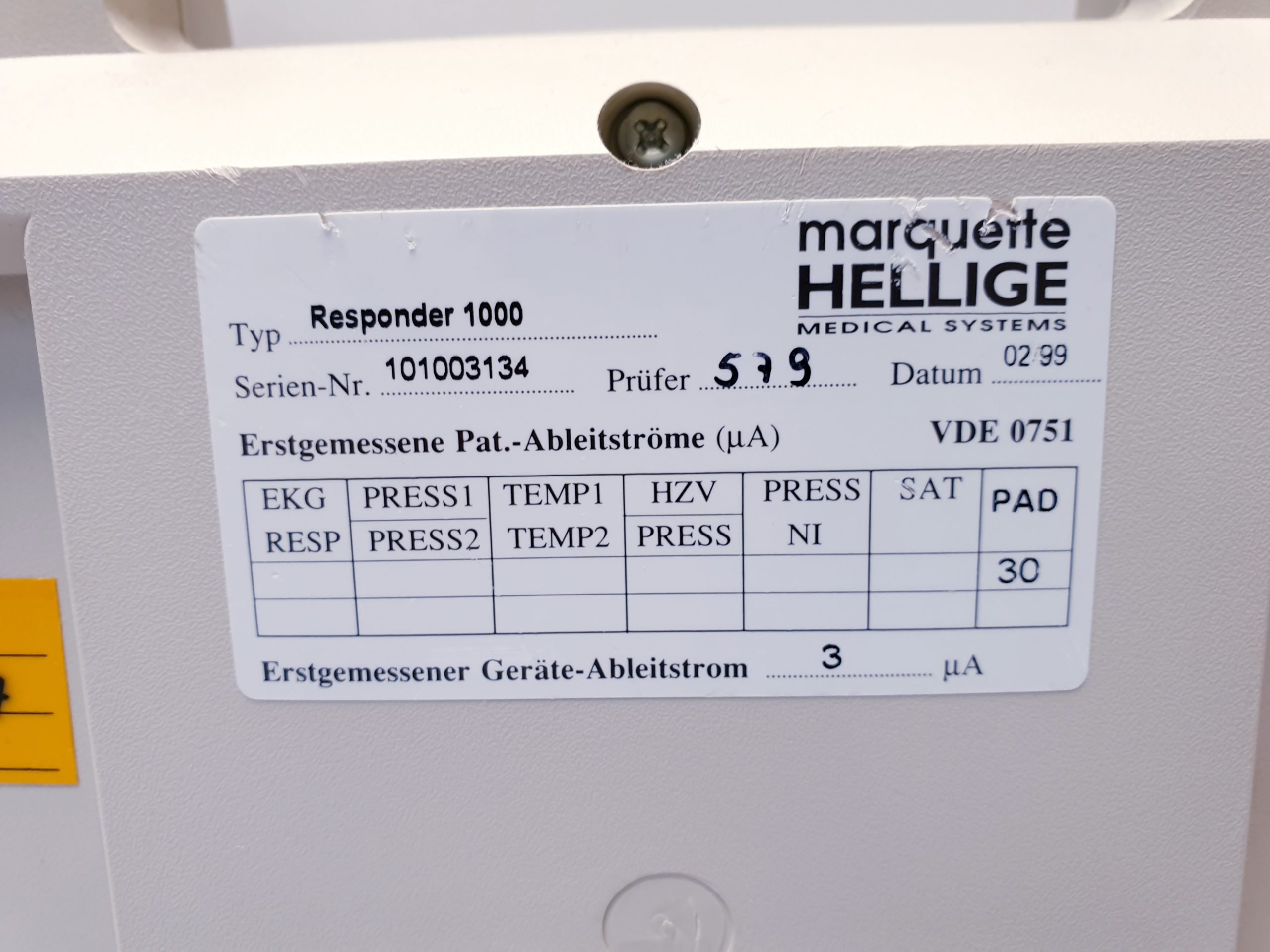 GE Healthcare Hellige Marquette Responder 1000 Defibrillator thumbnail 10