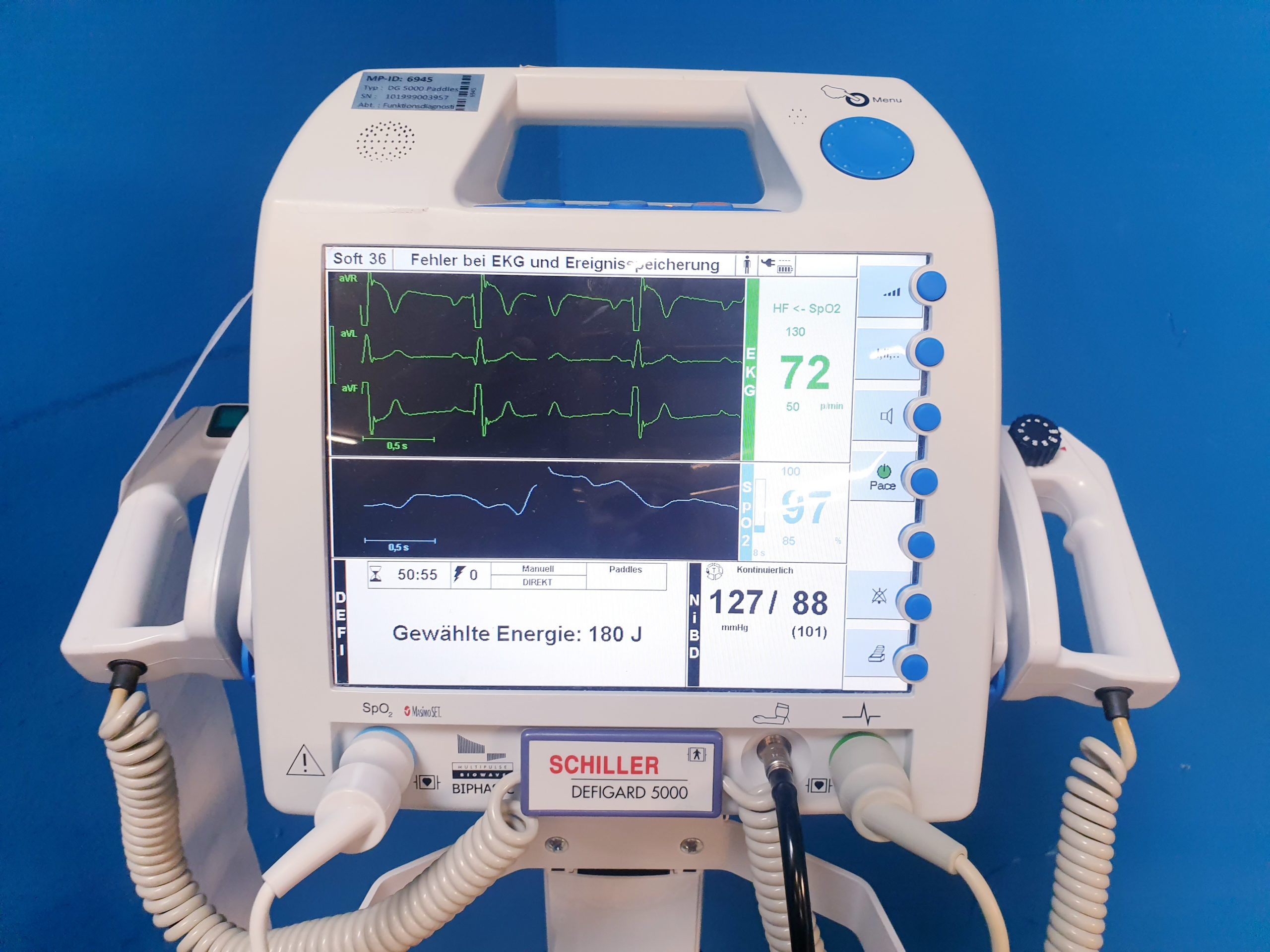 Schiller Defigrad 5000 – Defibrillator – auf fahrbarem Gestell thumbnail 4