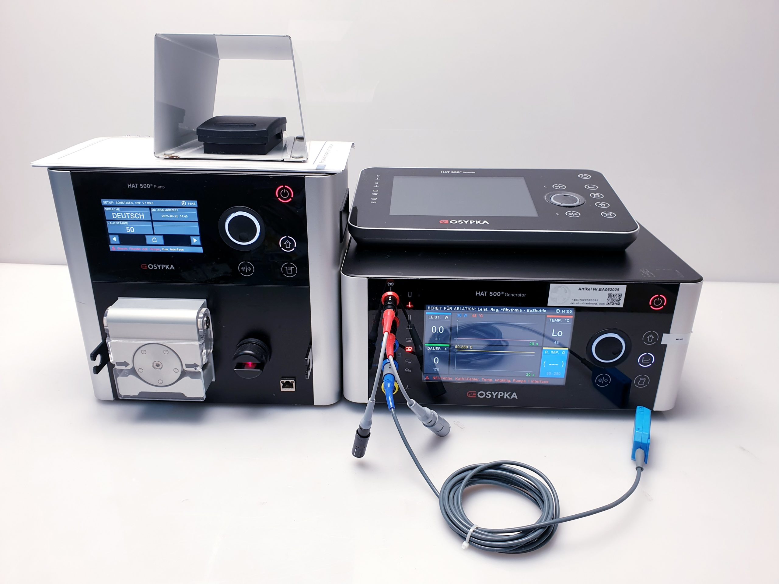 Osypka HAT500 Generator + HAT 500 Pumpe + Remote RF ablation generator thumbnail 3