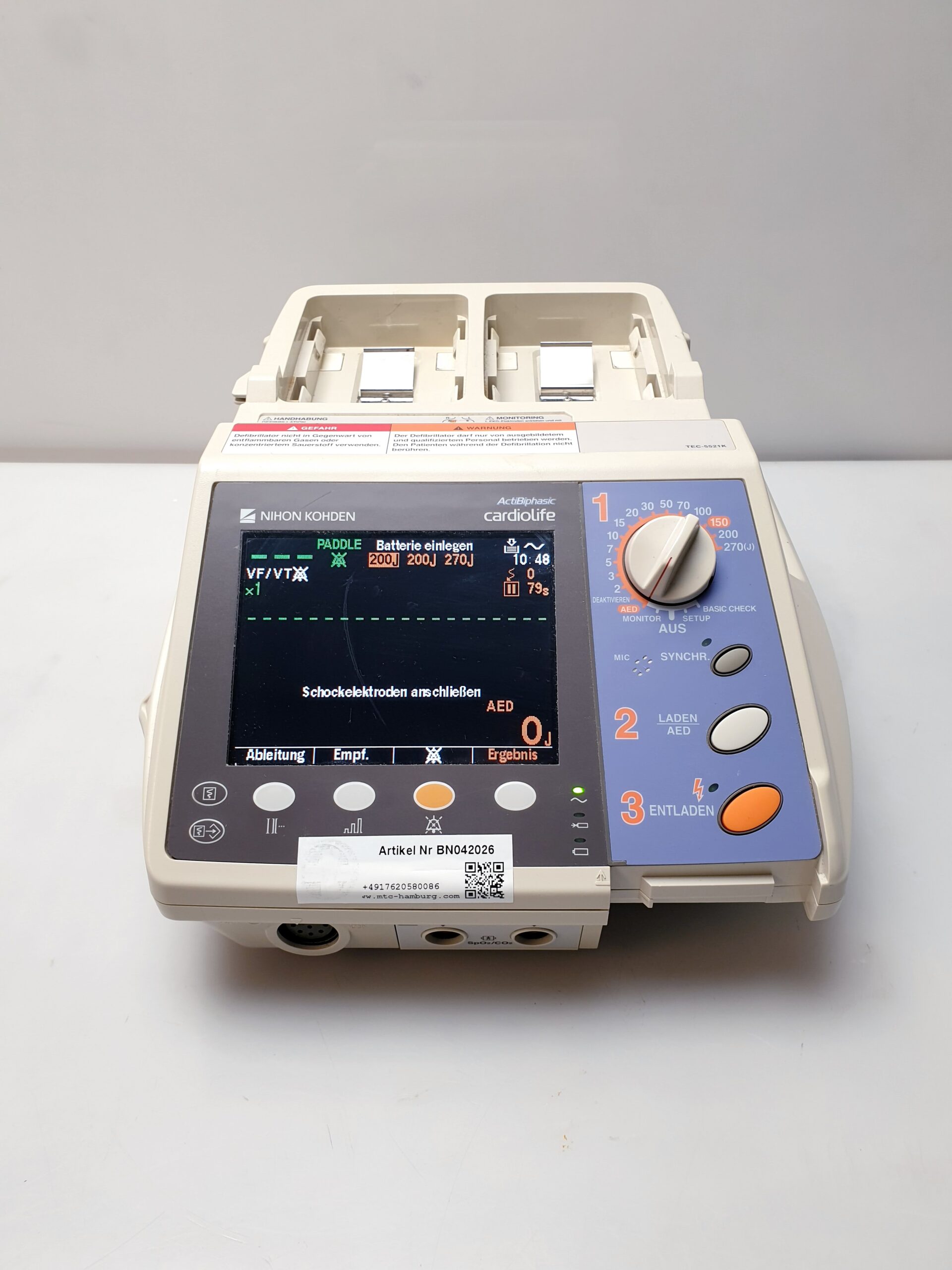 Nihon Kohden TEC-5521K Actibiphasic Cardiolife Defibrillator – Defi thumbnail 3