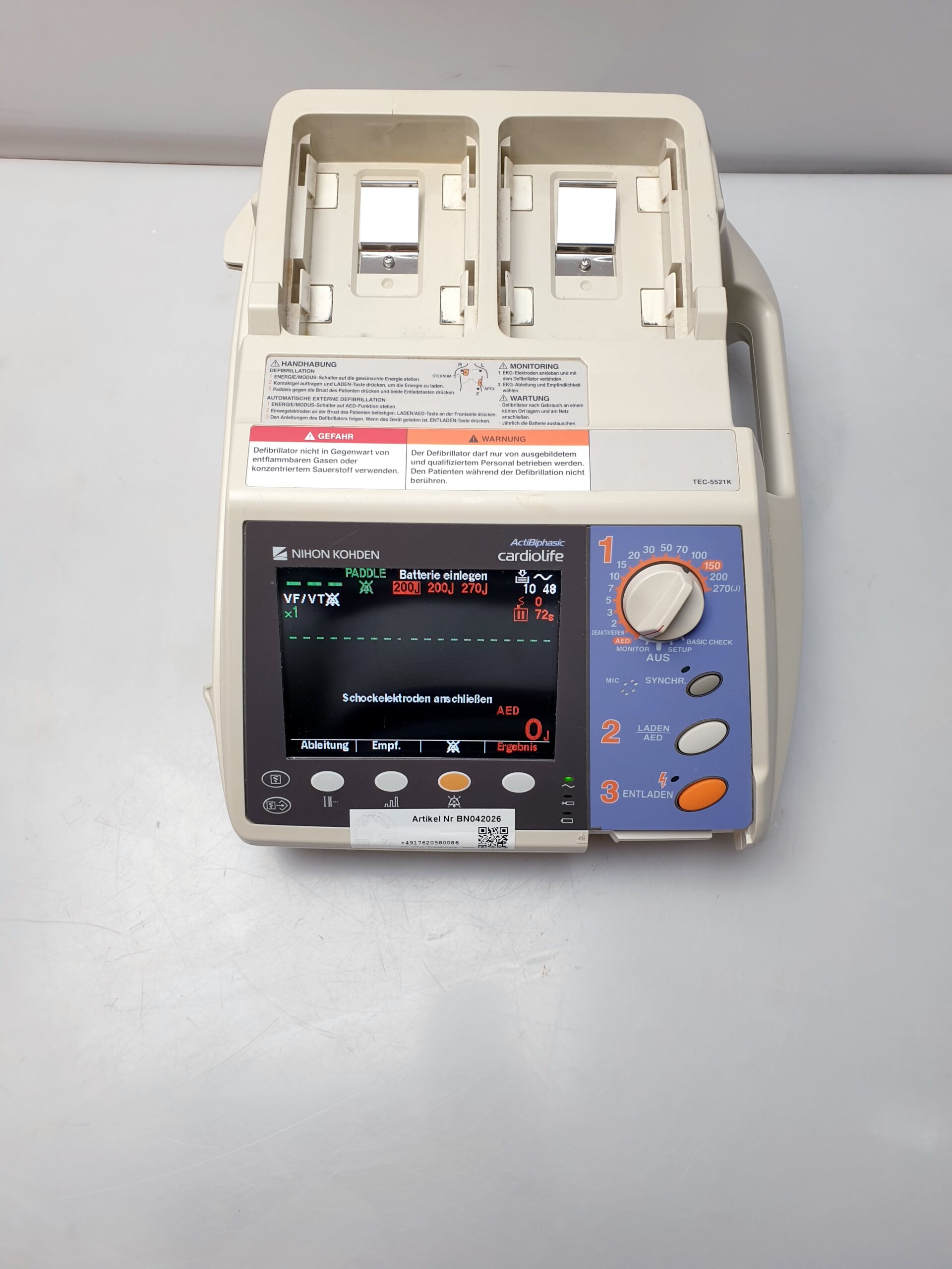 Nihon Kohden TEC-5521K Actibiphasic Cardiolife Defibrillator – Defi thumbnail 4